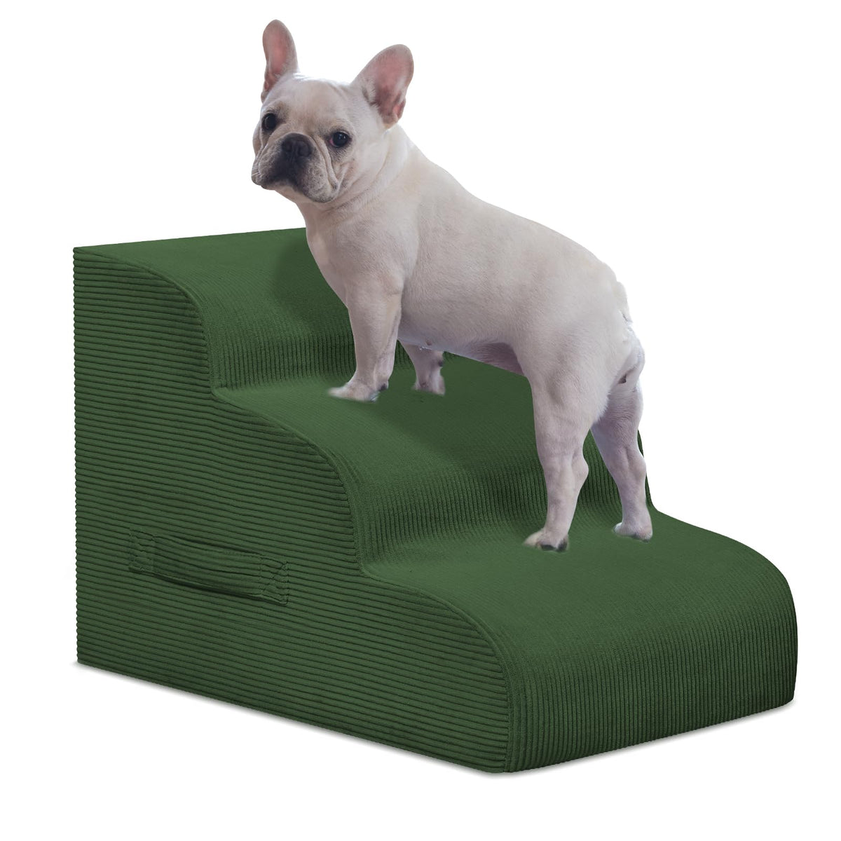 4-Step Dog Stairs for Small Dogs & Cats – Foam Pet Steps for Bed & Sofa
