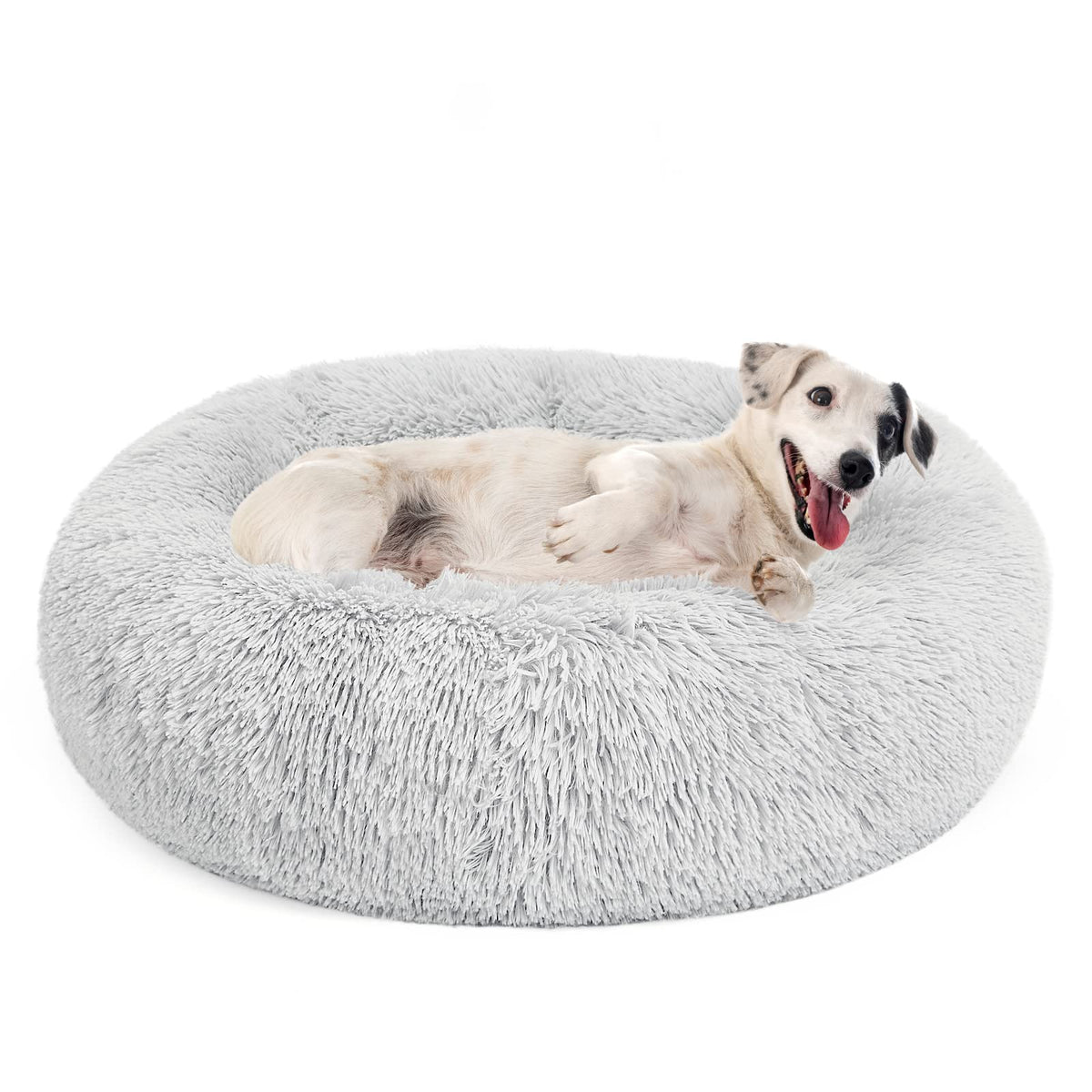 23" Round Donut Dog Bed – Plush Washable Pet Bed for Dogs & Cats