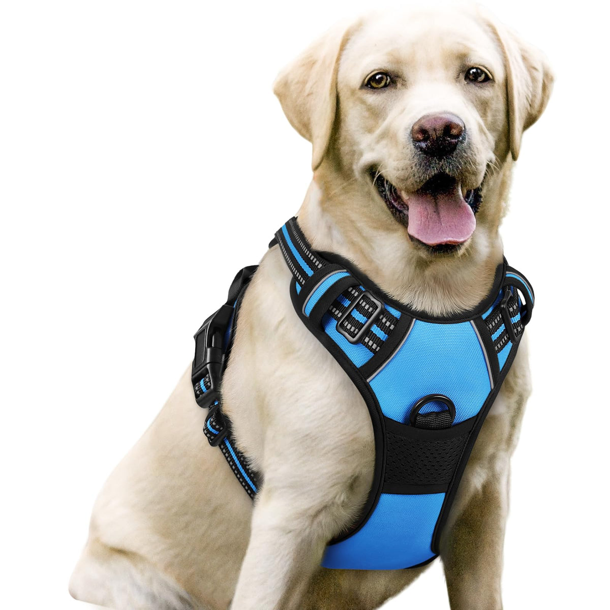 No Pull Dog Harness for Large Dogs – Adjustable Pet Vest with 2 Leash Clips