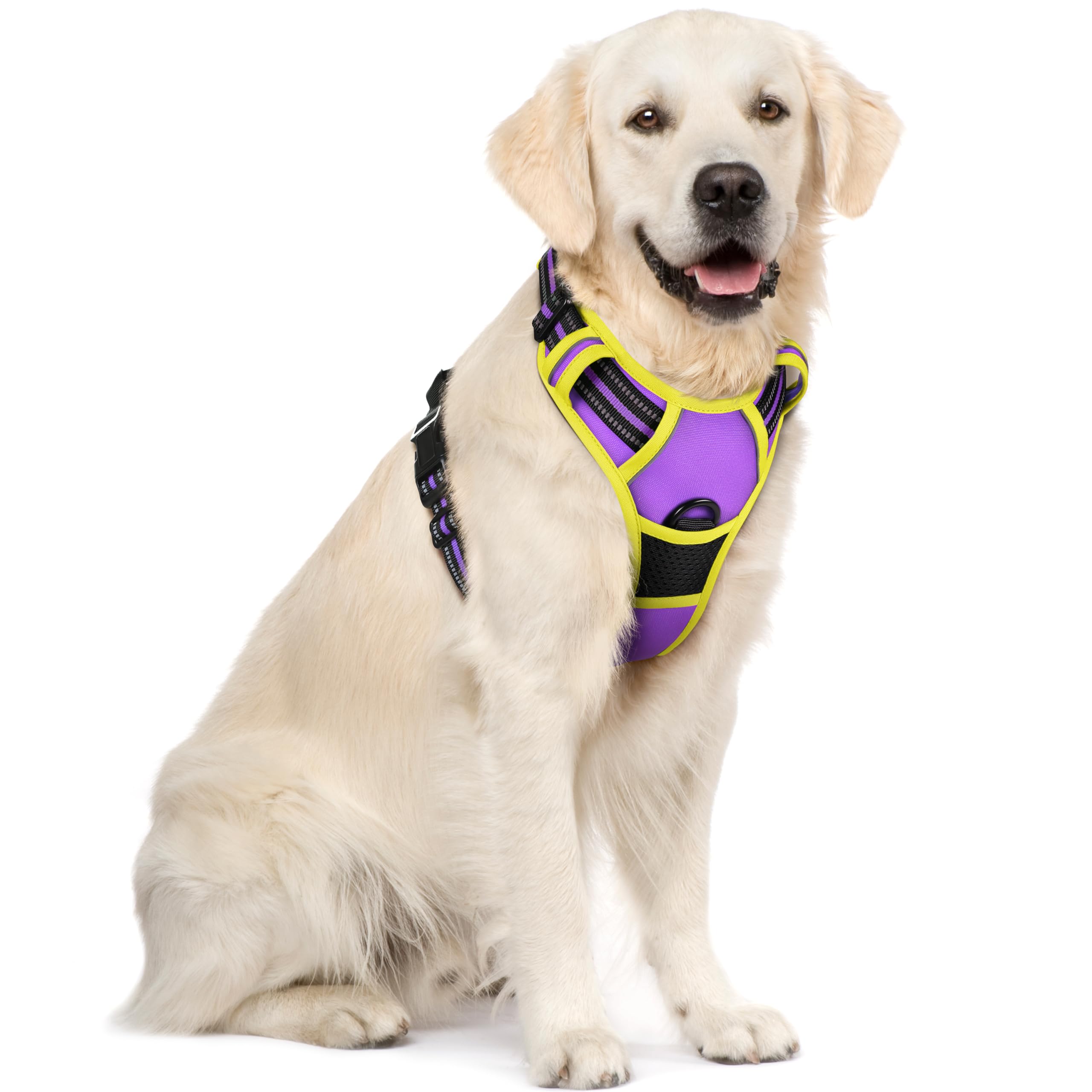 No Pull Dog Harness for Large Dogs – Adjustable Pet Vest with 2 Leash Clips