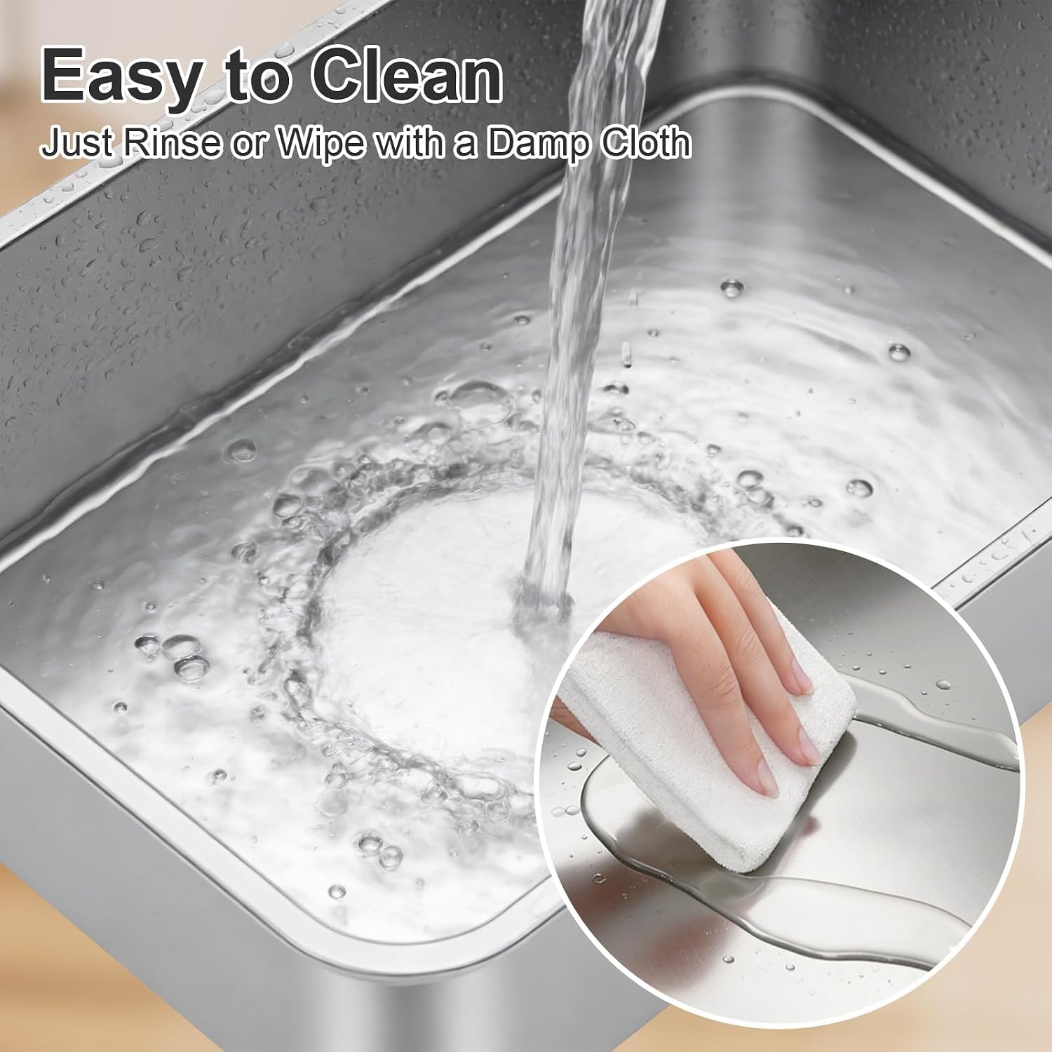 High-Sided Stainless Steel Cat Litter Pan