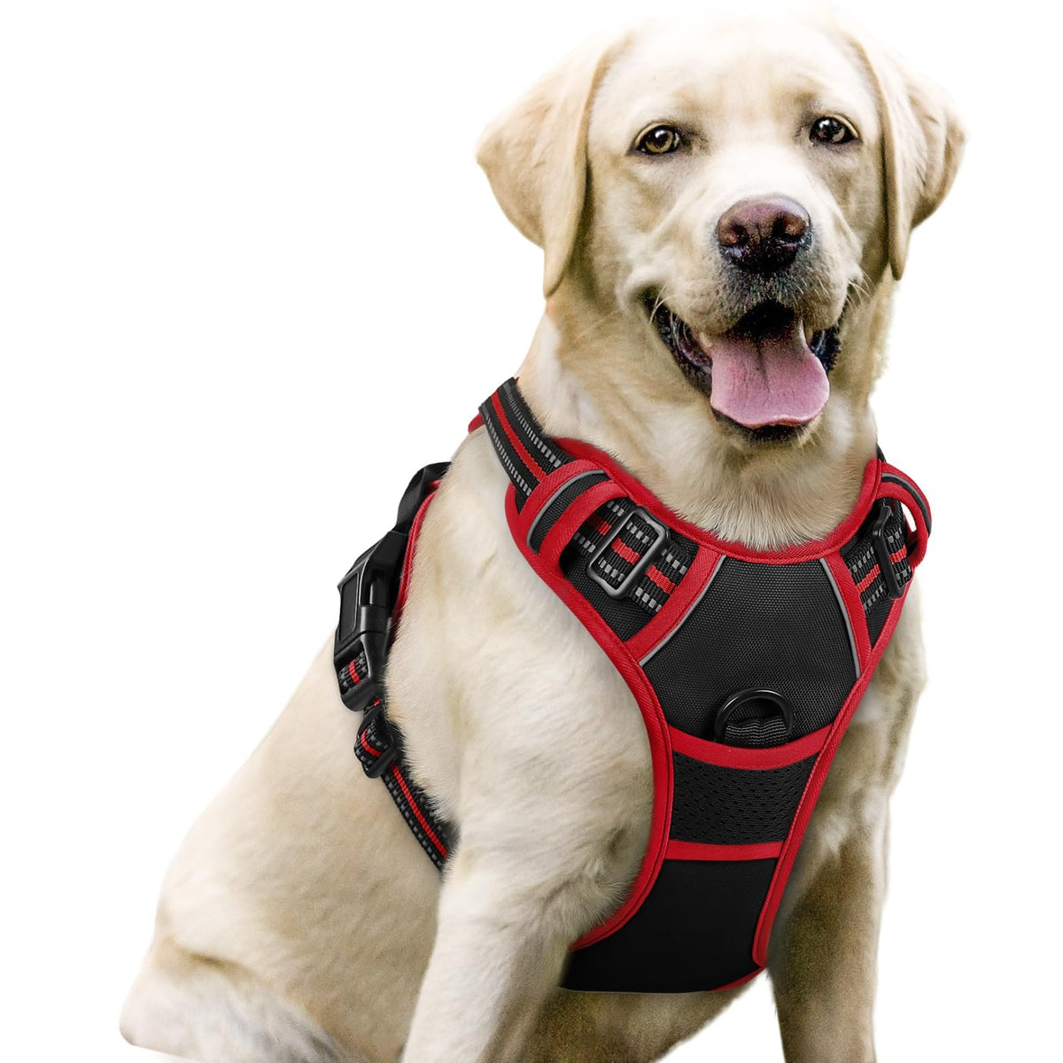 No Pull Dog Harness for Large Dogs – Adjustable Pet Vest with 2 Leash Clips