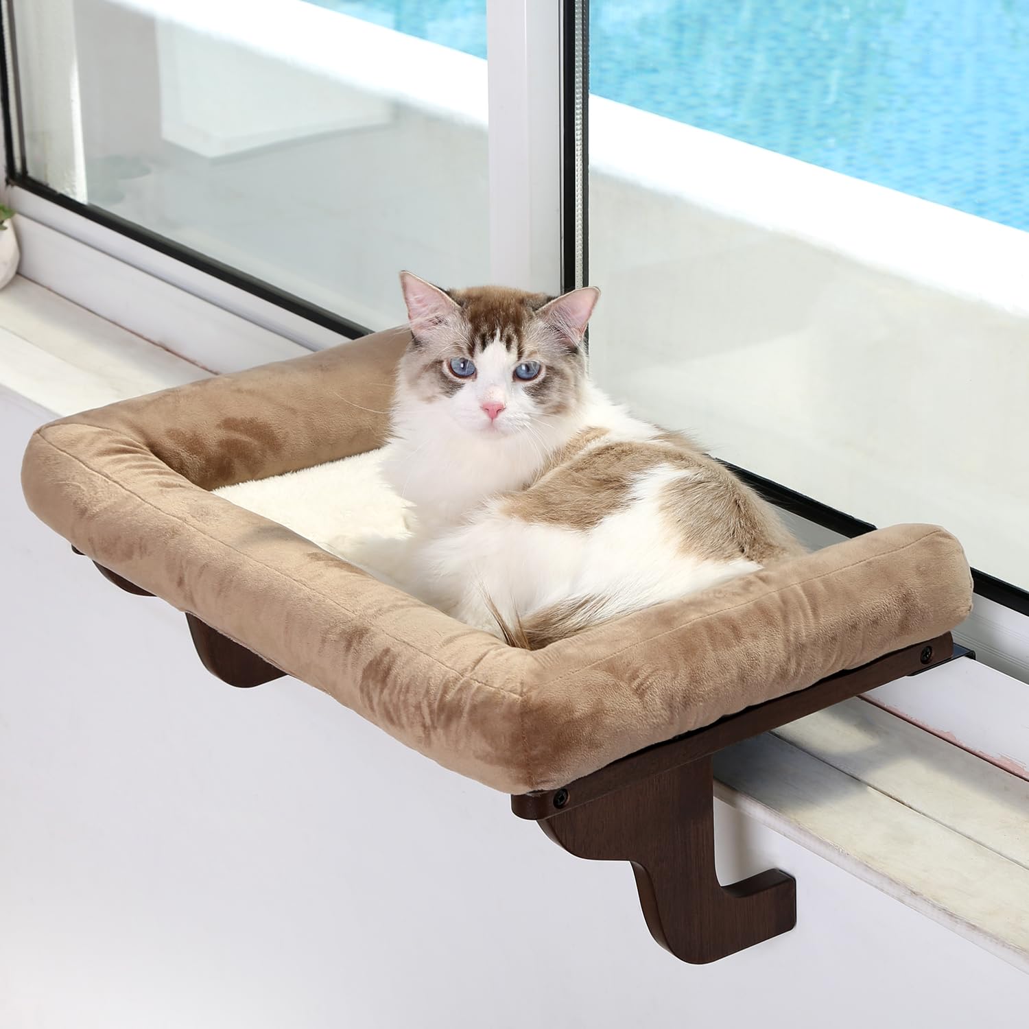 Cat Window Perch with Bolsters – Large 24" Windowsill Cat Bed