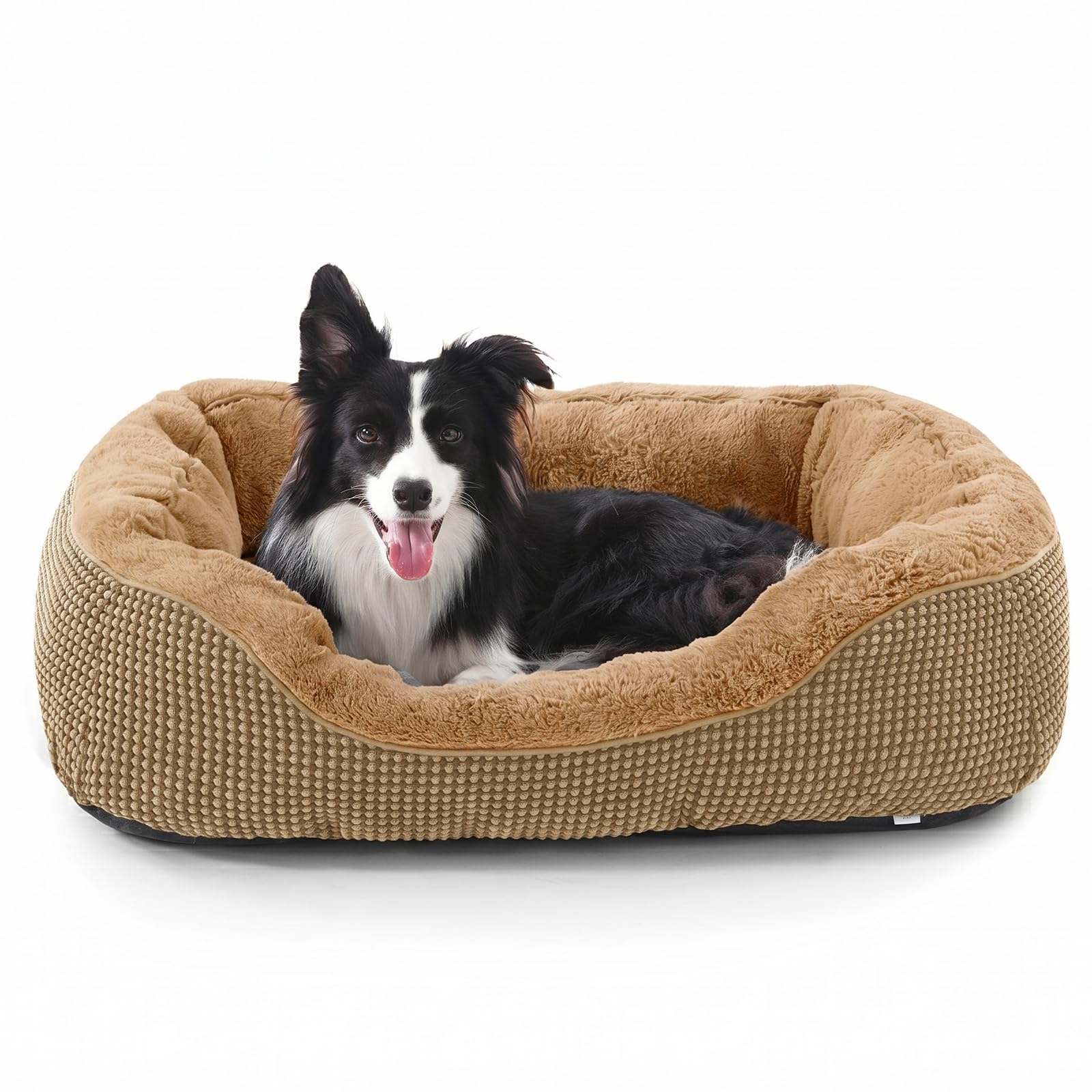 Medium Dog Bed with Raised Sides – 30" x 24" Washable Pet Bed