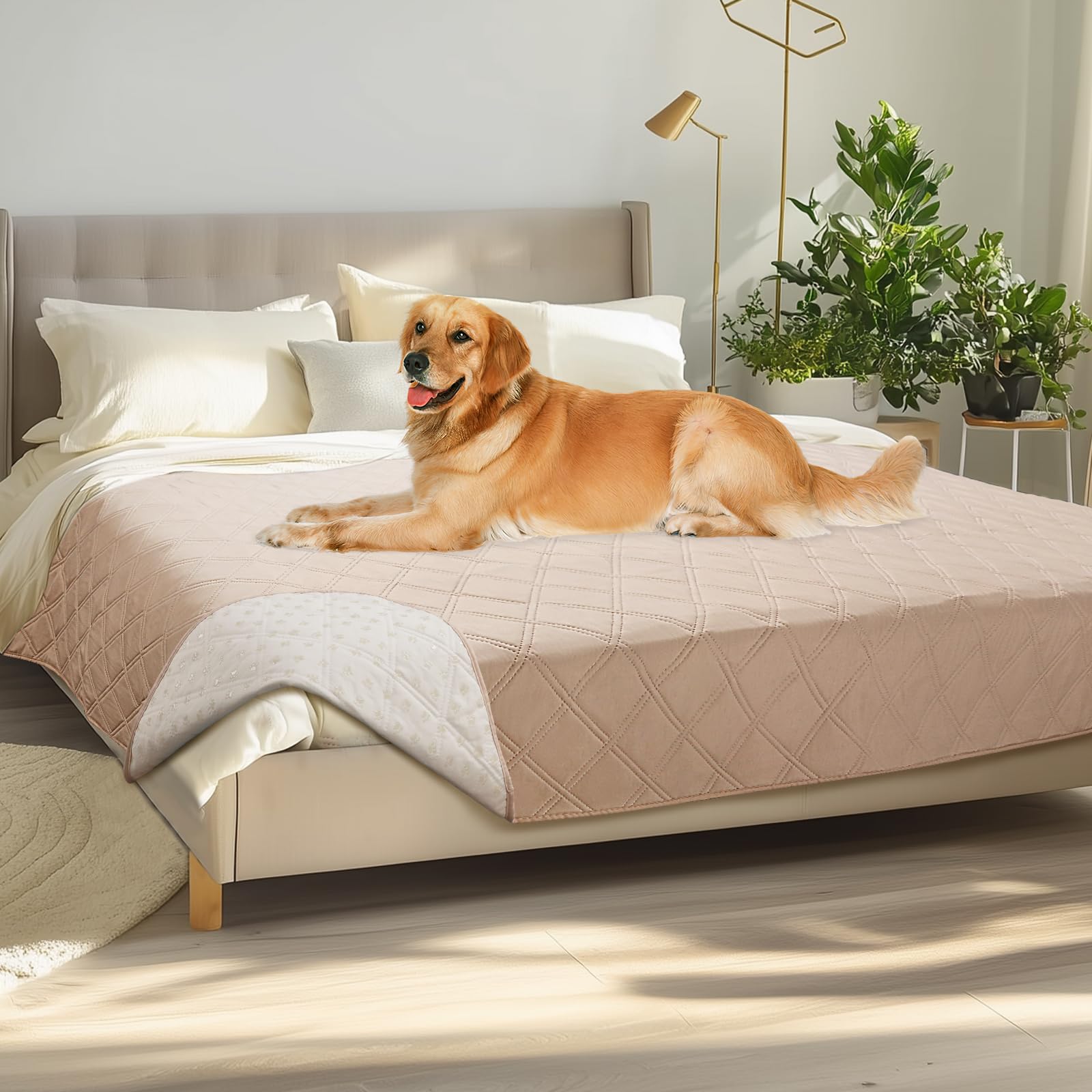 Quilted Pet Couch Protector with Non-Slip Back