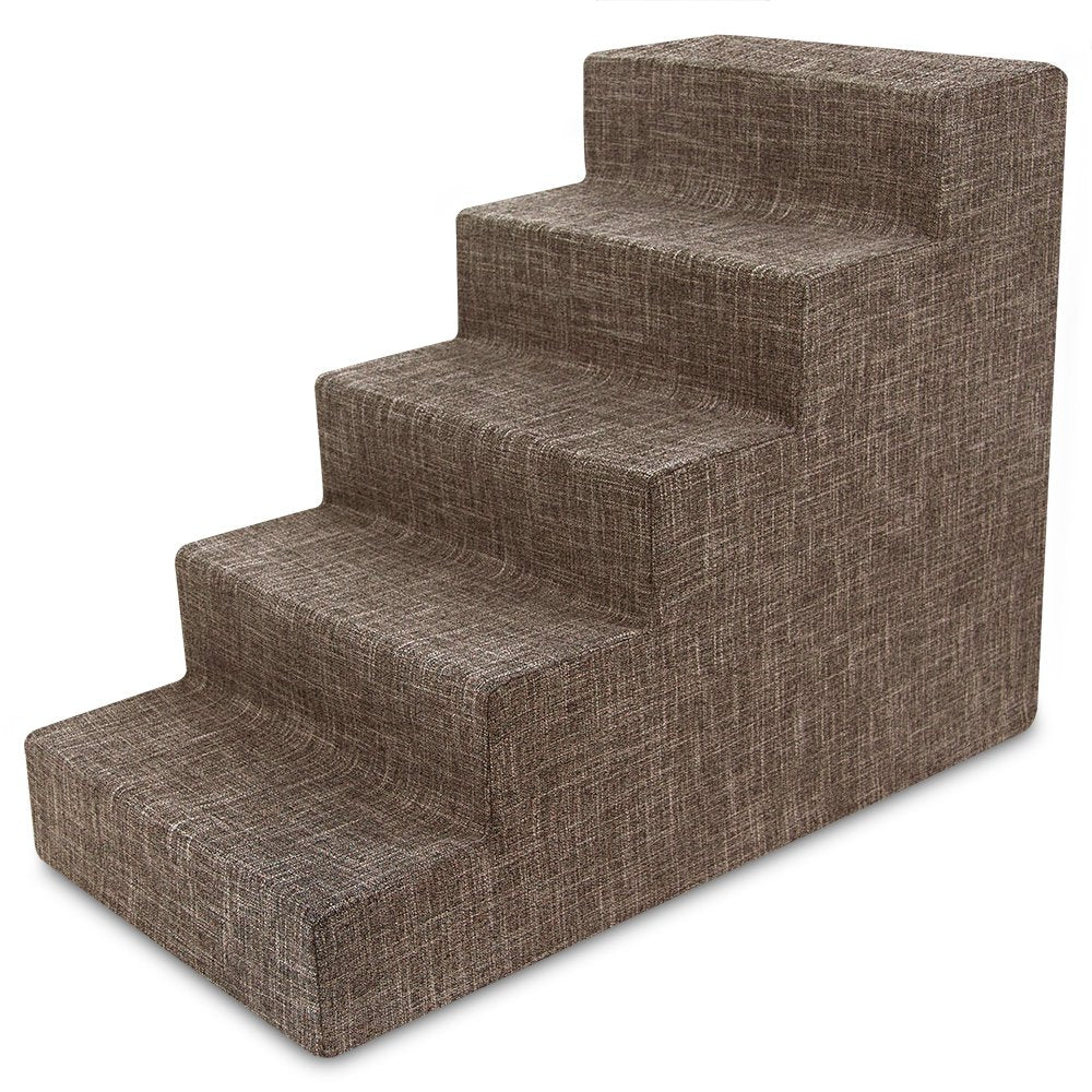 4-Step Dog Stairs for Small Dogs & Cats – 18" Foam Pet Steps for Bed & Couch