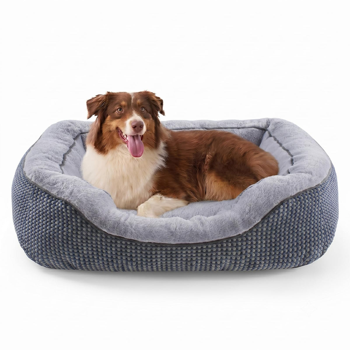 Medium Dog Bed with Raised Sides – 30" x 24" Washable Pet Bed