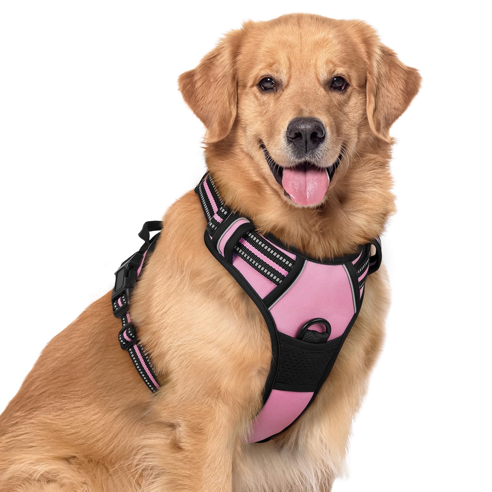 No Pull Dog Harness for Large Dogs – Adjustable Pet Vest with 2 Leash Clips