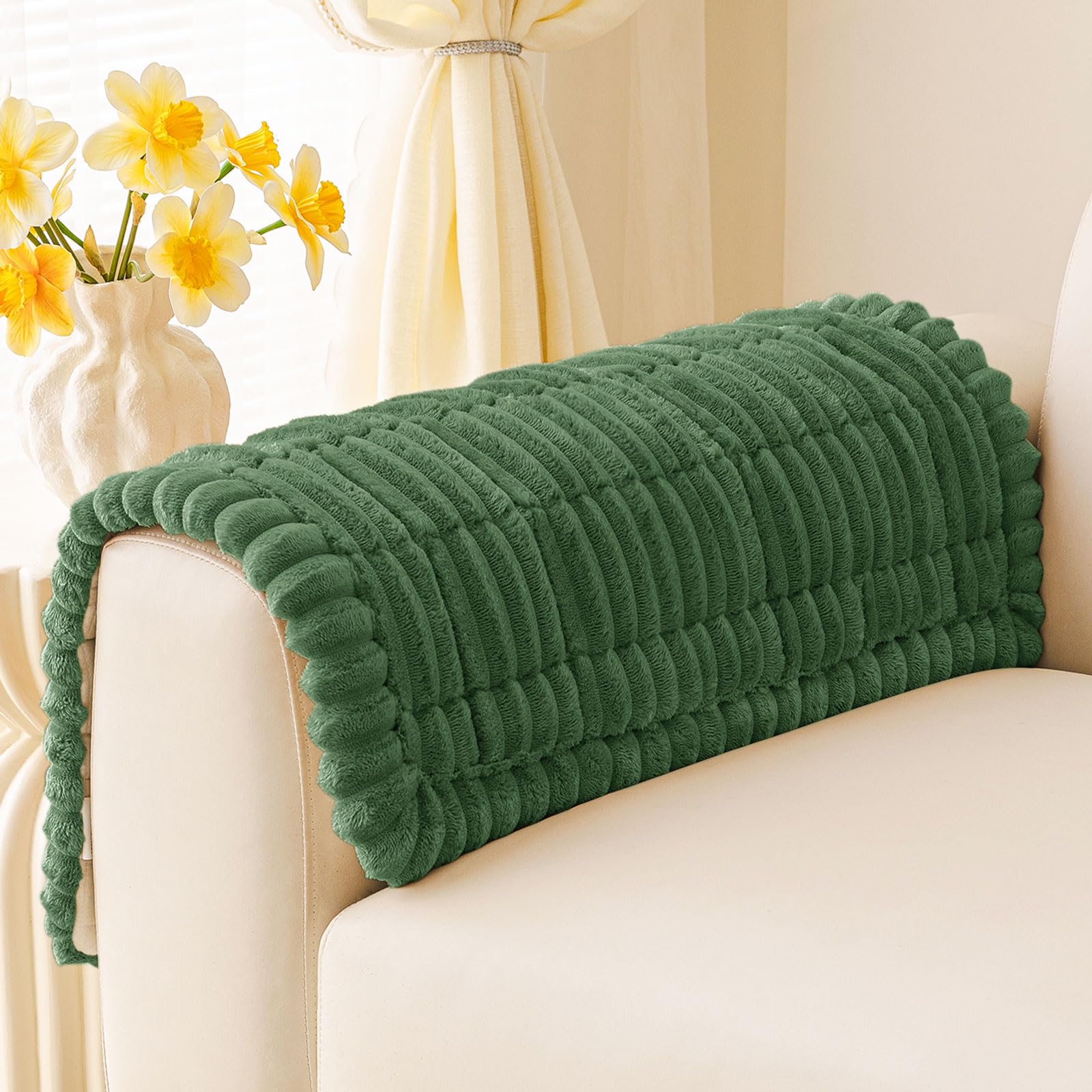 Plush Ribbed Pet Couch Cover