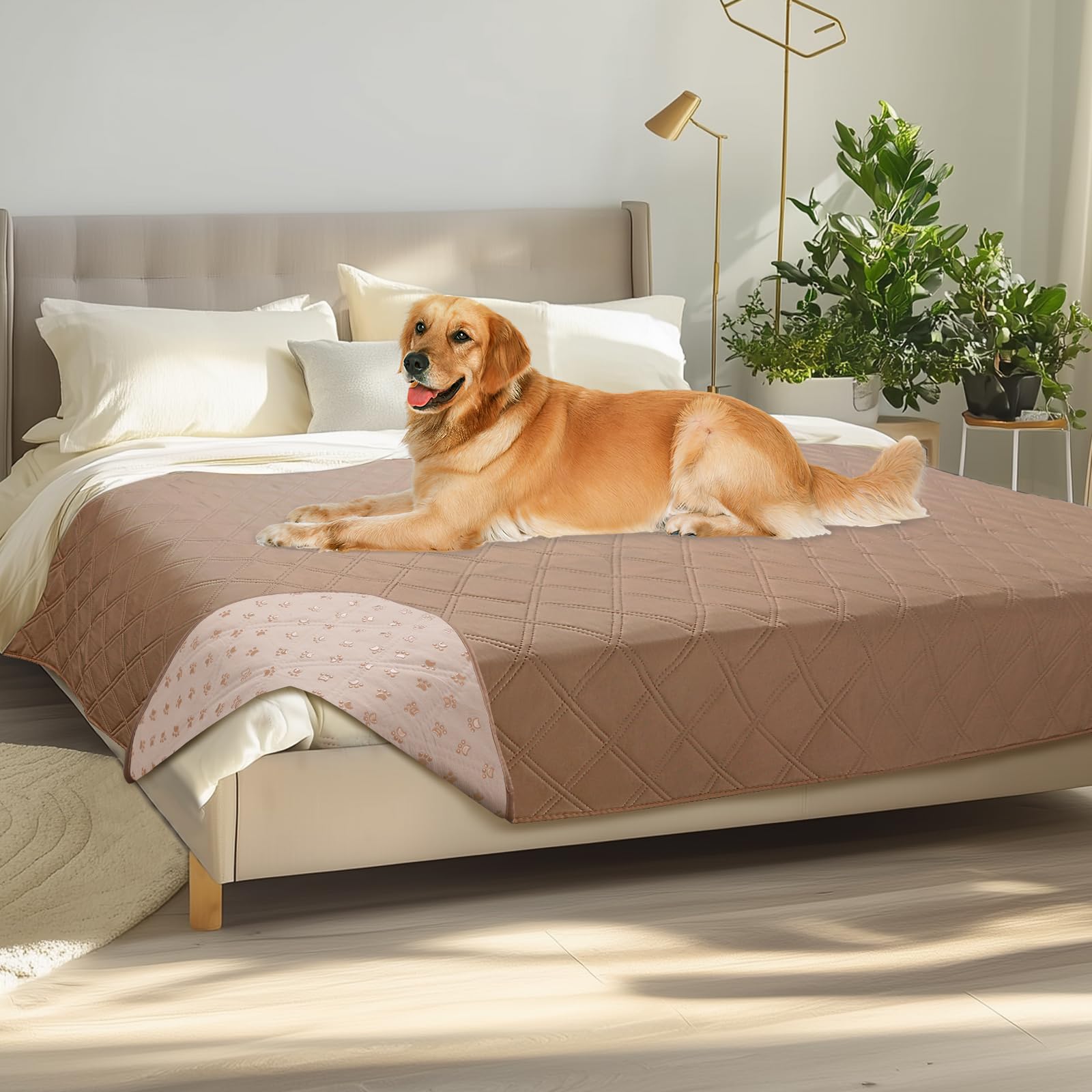 Quilted Pet Couch Protector with Non-Slip Back