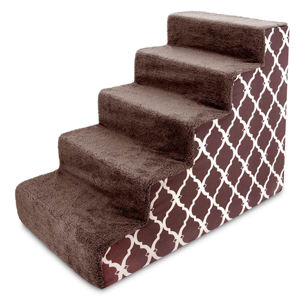 4-Step Dog Stairs for Small Dogs & Cats – 18" Foam Pet Steps for Bed & Couch