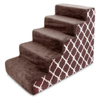 4-Step Dog Stairs for Small Dogs & Cats – 18" Foam Pet Steps for Bed & Couch