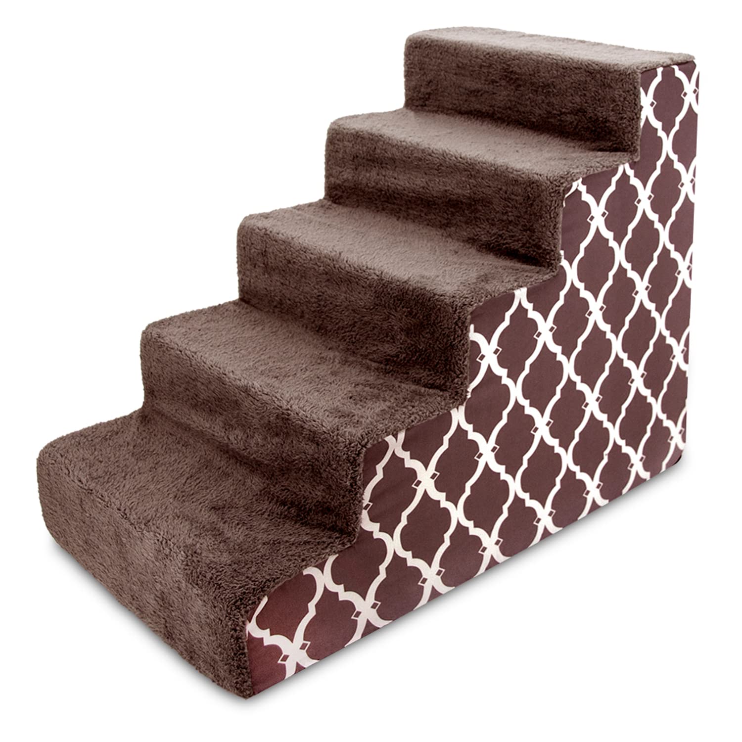 4-Step Dog Stairs for Small Dogs & Cats – 18" Foam Pet Steps for Bed & Couch