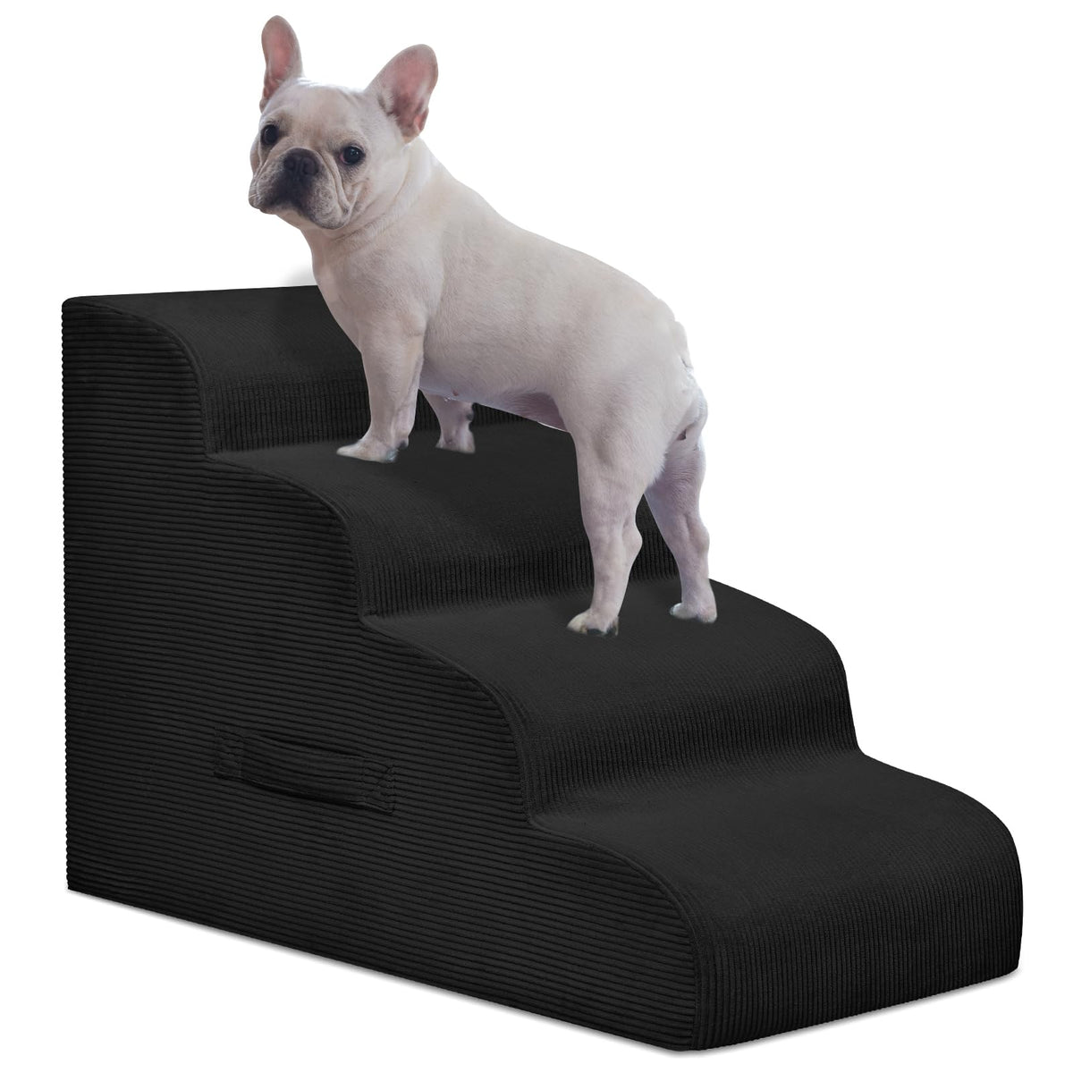4-Step Dog Stairs for Small Dogs & Cats – Foam Pet Steps for Bed & Sofa