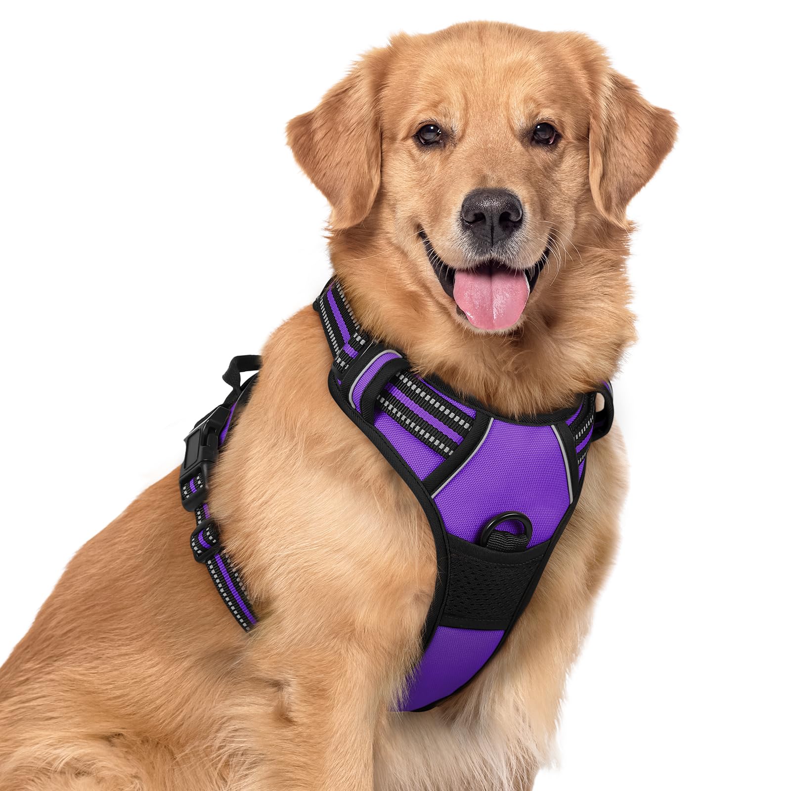 No Pull Dog Harness for Large Dogs – Adjustable Pet Vest with 2 Leash Clips