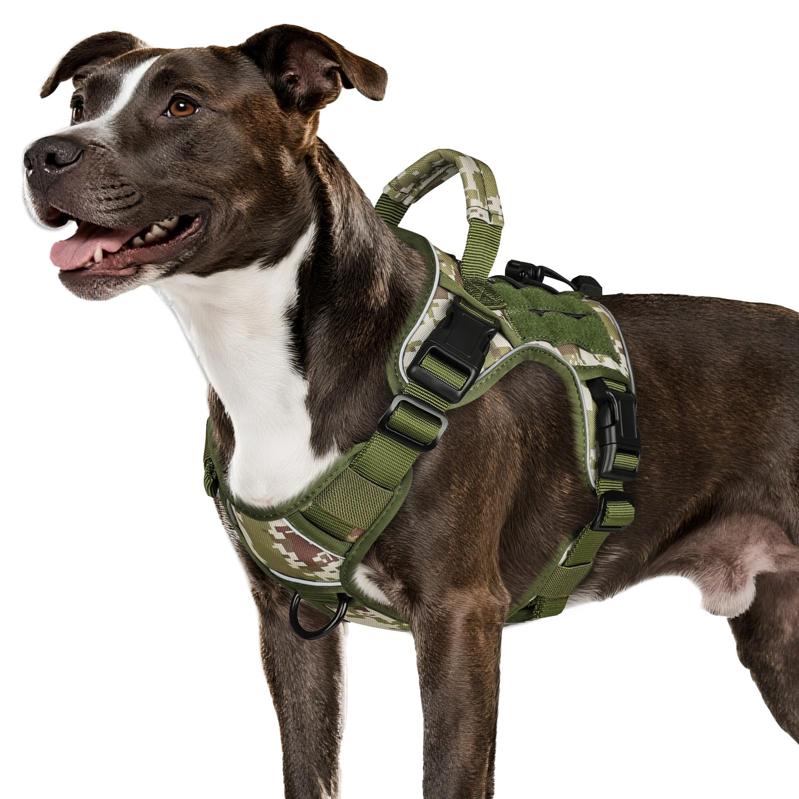 Tactical Dog Harness for Large Dogs – Adjustable No Pull Harness with Handle