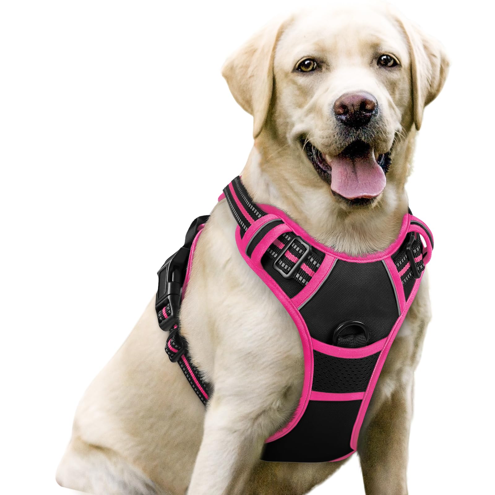 No Pull Dog Harness for Large Dogs – Adjustable Pet Vest with 2 Leash Clips