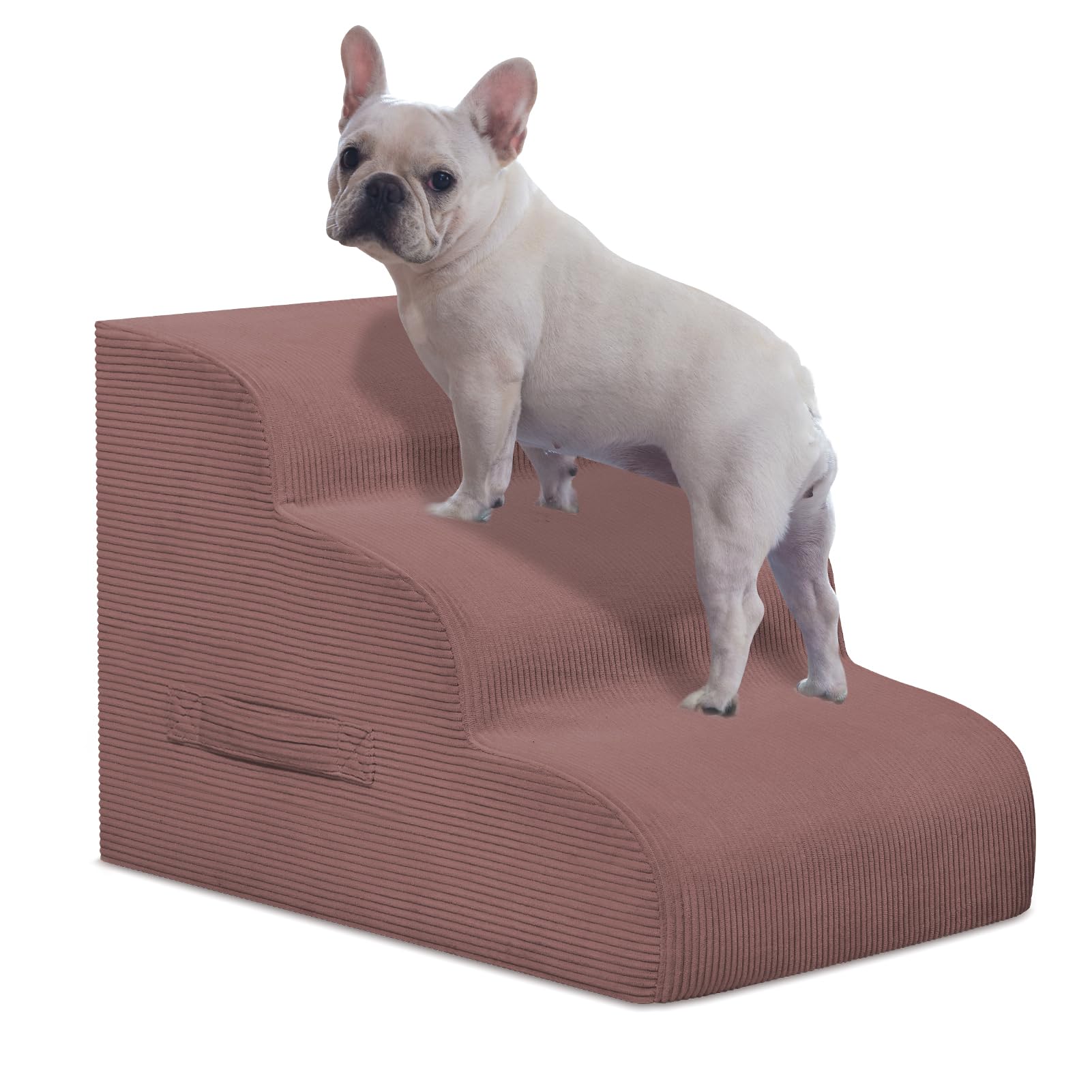 4-Step Dog Stairs for Small Dogs & Cats – Foam Pet Steps for Bed & Sofa