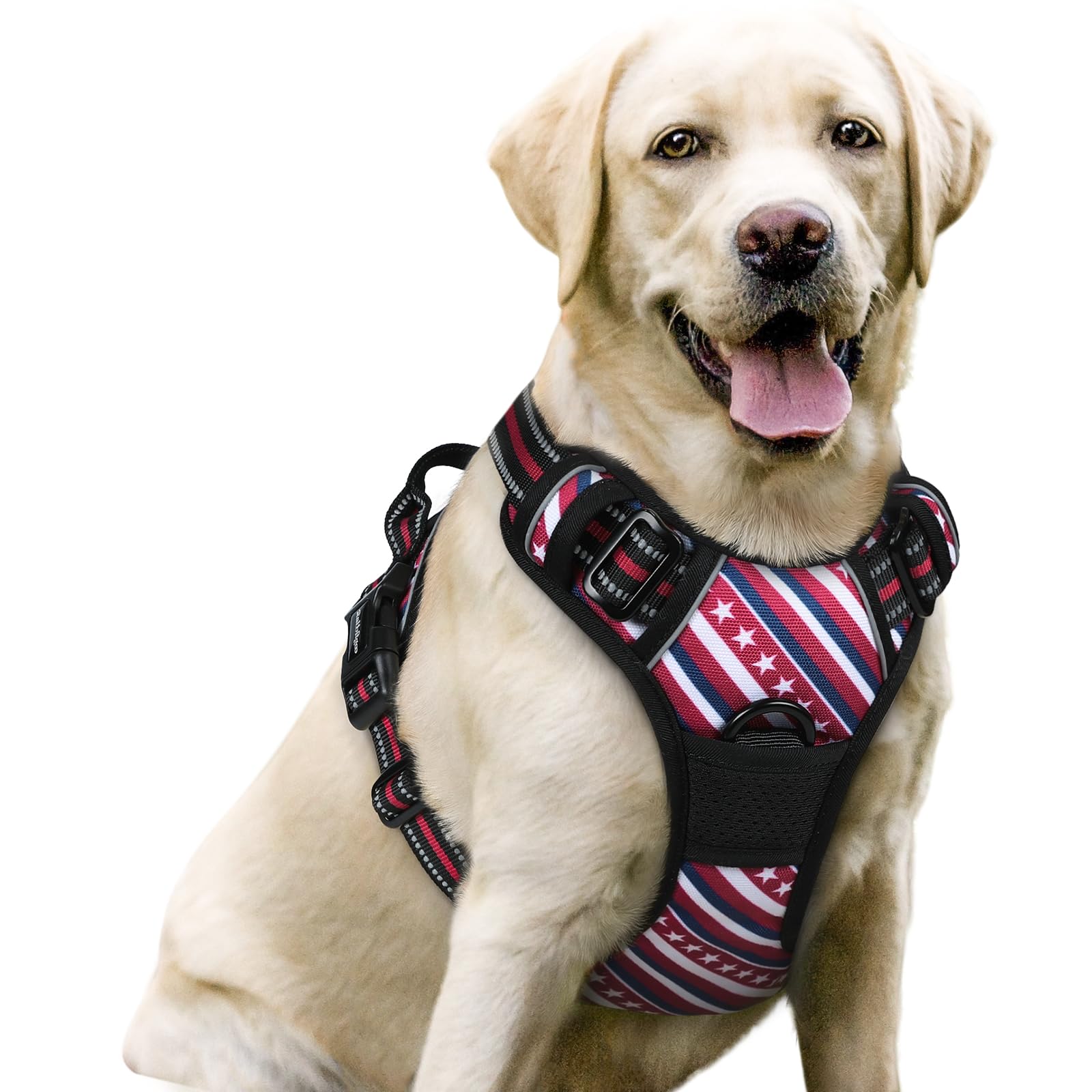 No Pull Dog Harness for Large Dogs – Adjustable Pet Vest with 2 Leash Clips