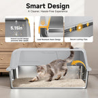 XL Stainless Steel Cat Litter Box with High Sides