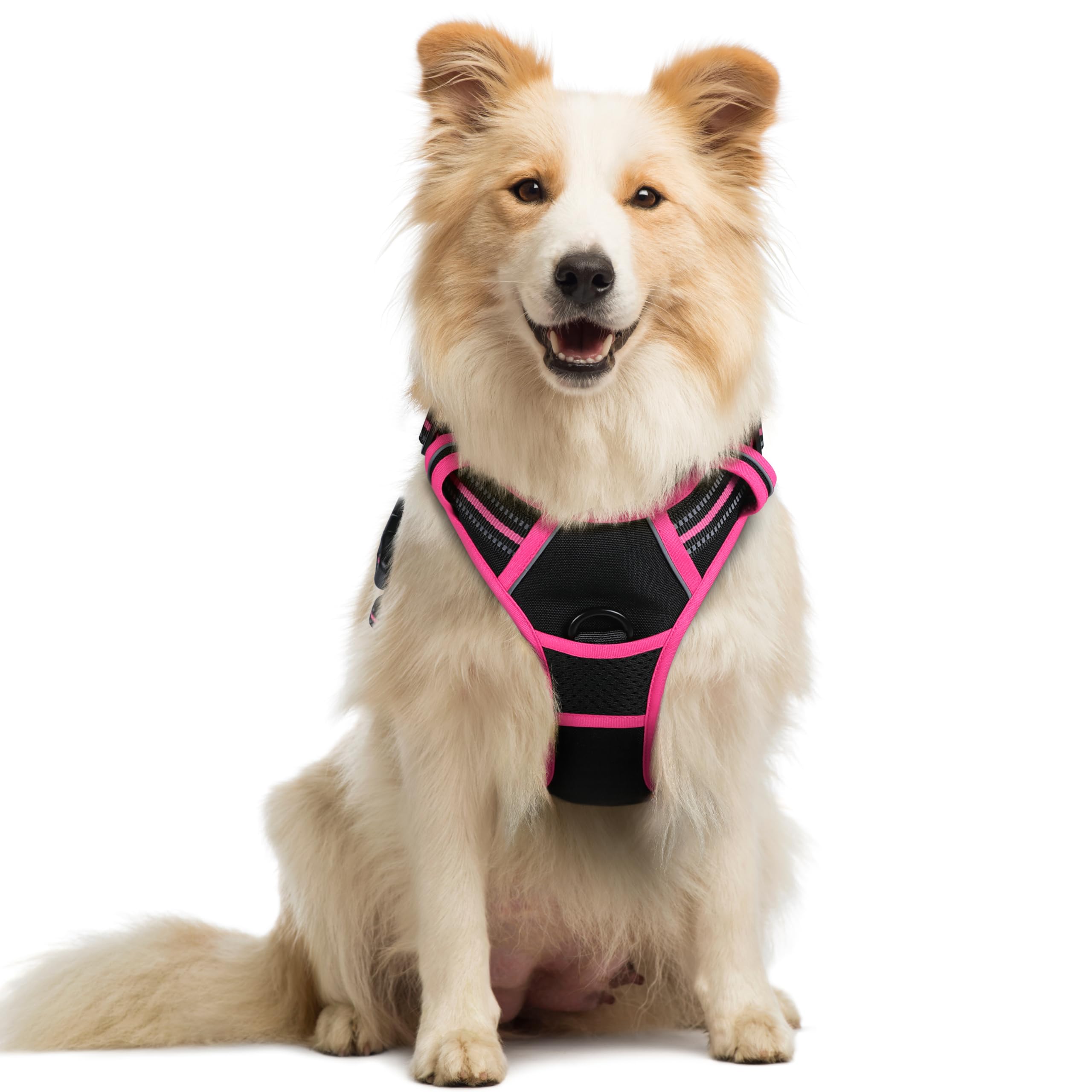 No Pull Dog Harness for Large Dogs – Adjustable Pet Vest with 2 Leash Clips
