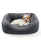 20" Small Dog & Cat Bed – Washable Soft Bolster Pet Bed with Non-Slip Bottom