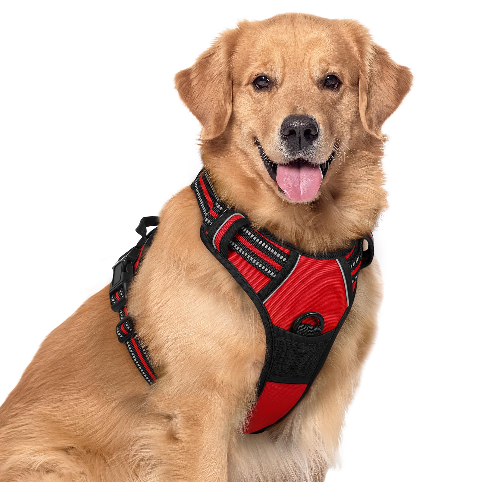 No Pull Dog Harness for Large Dogs – Adjustable Pet Vest with 2 Leash Clips