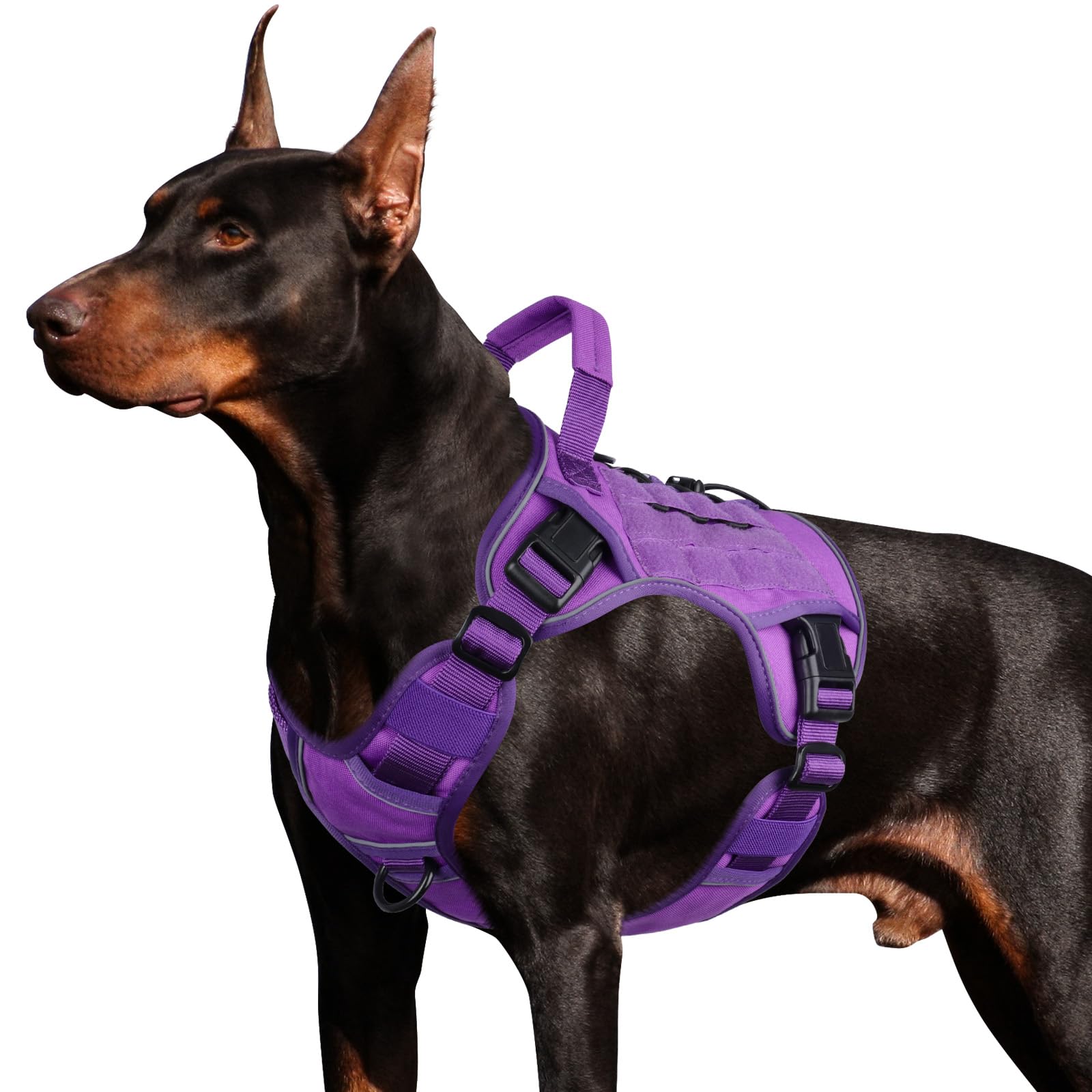 Tactical Dog Harness for Large Dogs – Adjustable No Pull Harness with Handle