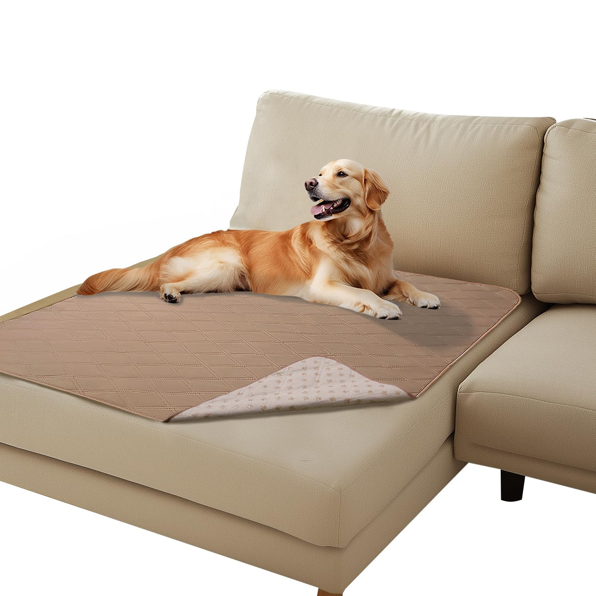 Quilted Pet Couch Protector with Non-Slip Back