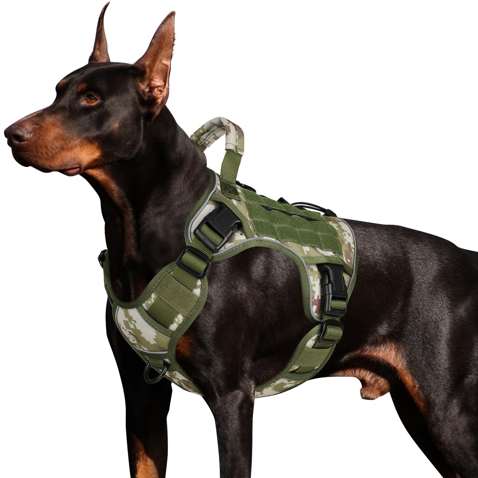 Tactical Dog Harness for Large Dogs – Adjustable No Pull Harness with Handle