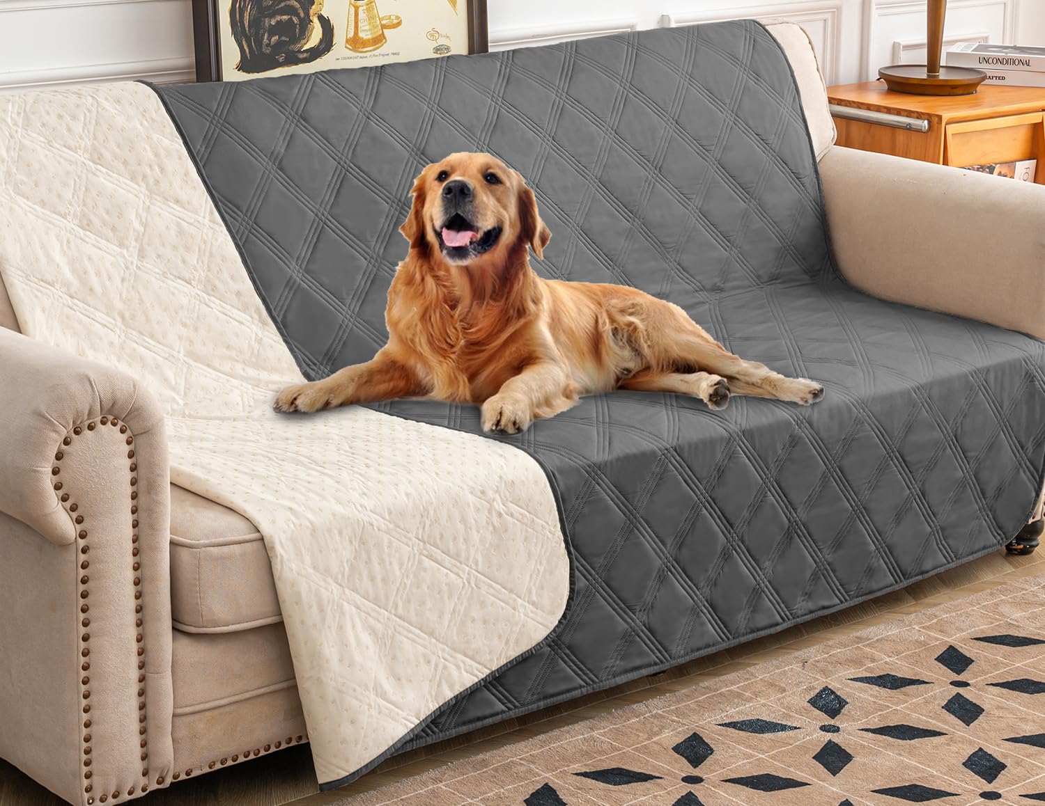 Reversible Quilted Pet Furniture Cover