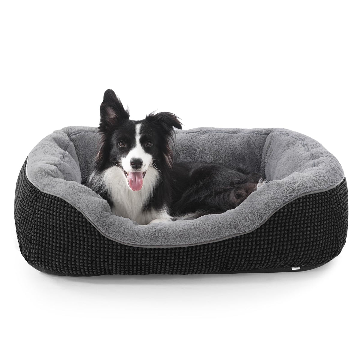 Medium Dog Bed with Raised Sides – 30" x 24" Washable Pet Bed