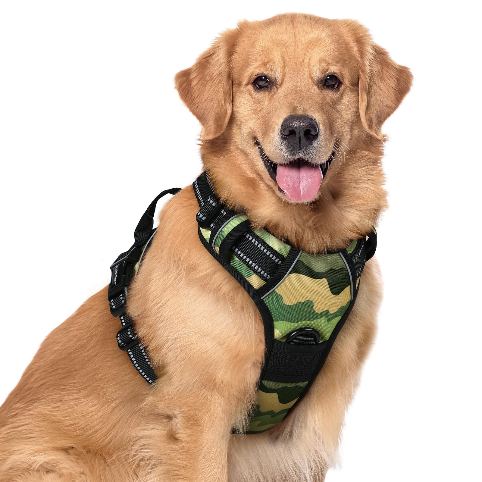 No Pull Dog Harness for Large Dogs – Adjustable Pet Vest with 2 Leash Clips