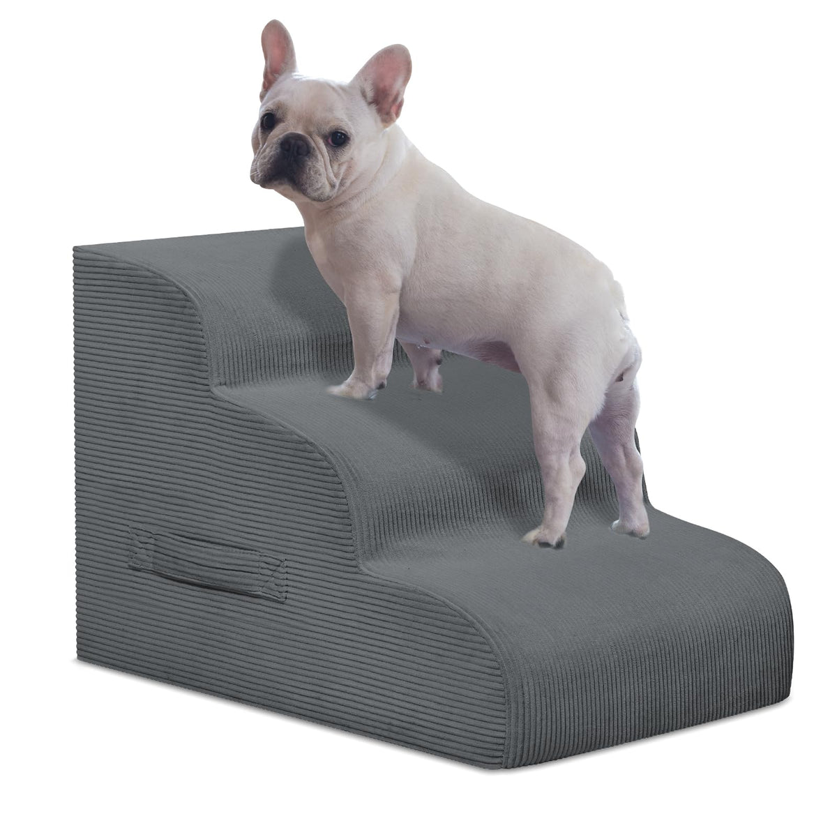 4-Step Dog Stairs for Small Dogs & Cats – Foam Pet Steps for Bed & Sofa