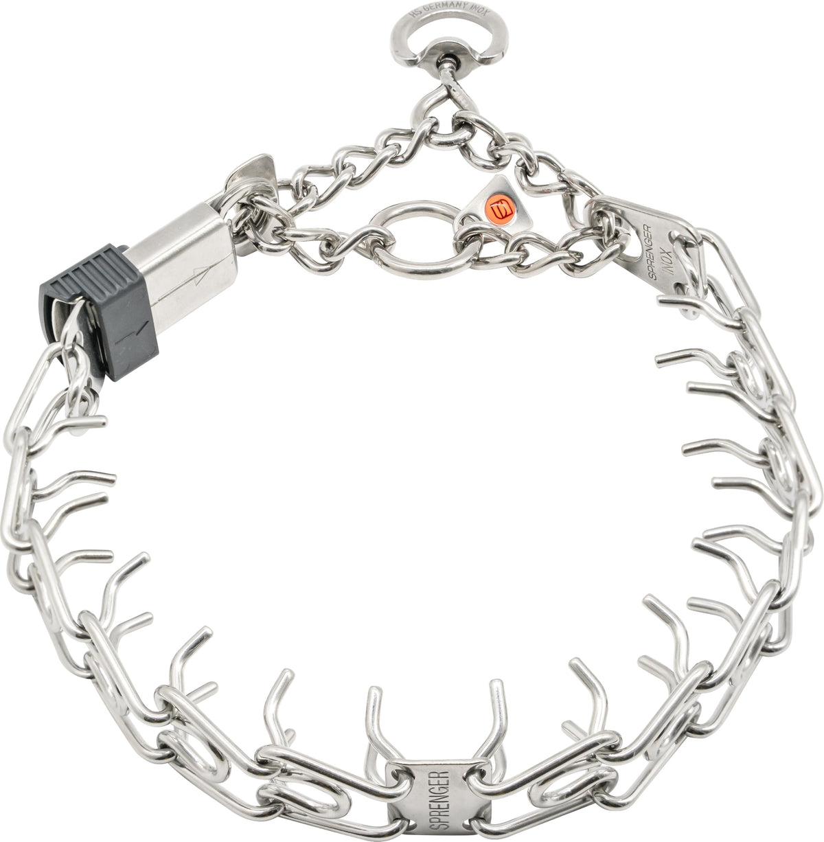 2.25mm Prong Dog Training Collar – Adjustable 14" Chrome-Plated Steel Pinch Collar