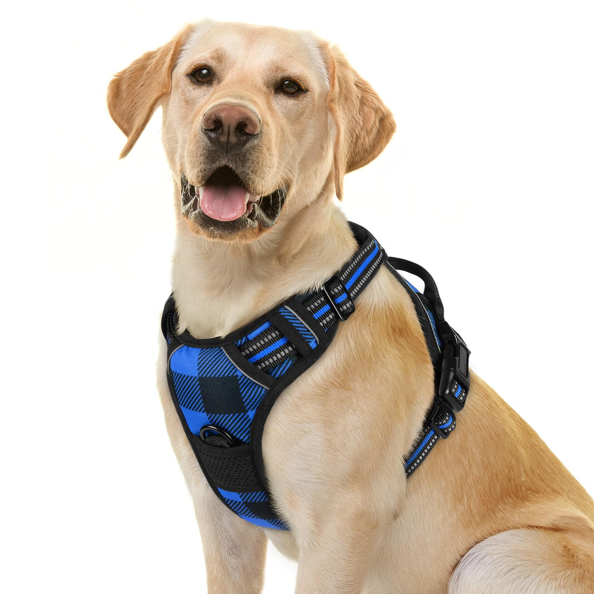 No Pull Dog Harness for Large Dogs – Adjustable Pet Vest with 2 Leash Clips