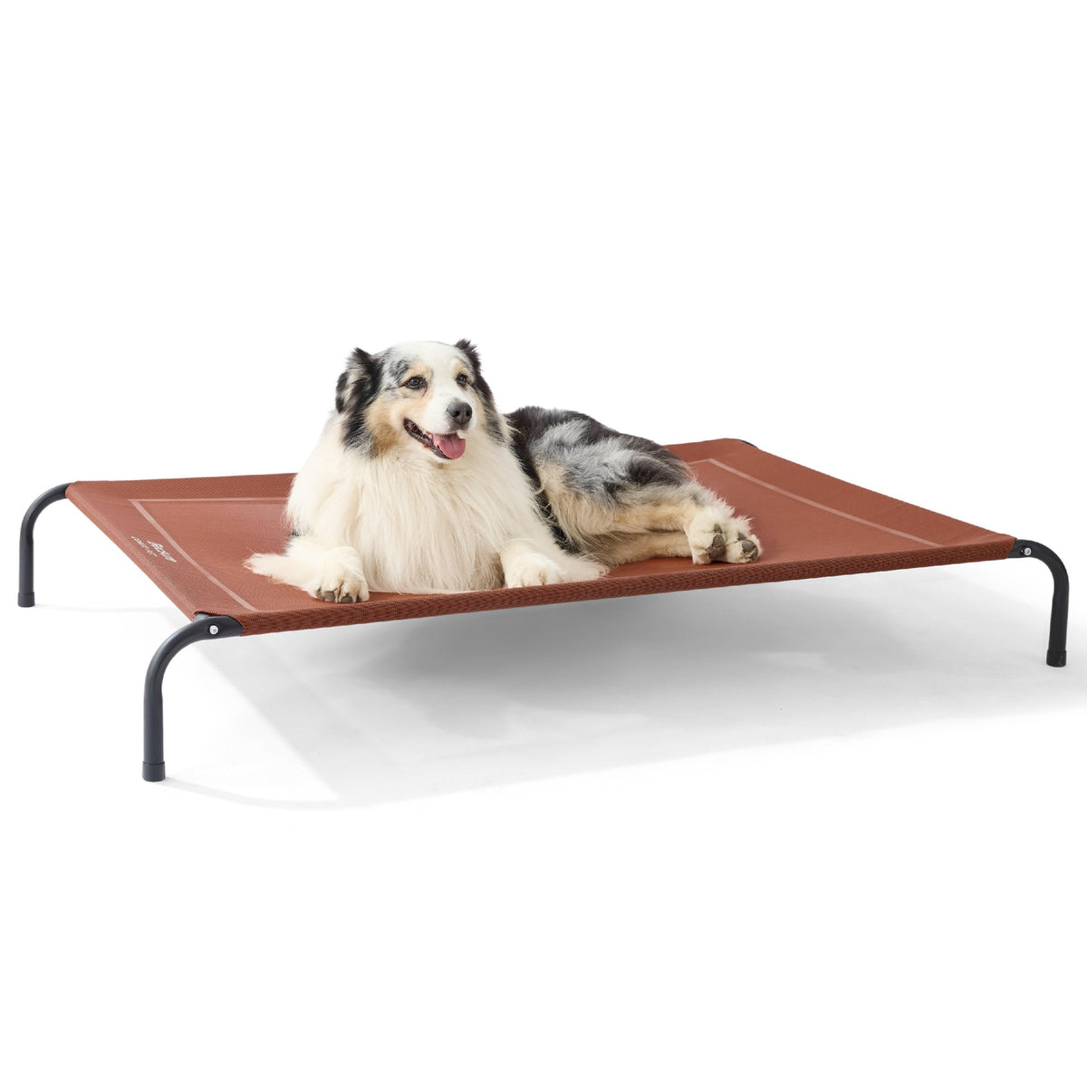49" Large Elevated Cooling Dog Bed – Breathable Raised Outdoor Pet Cot, Grey