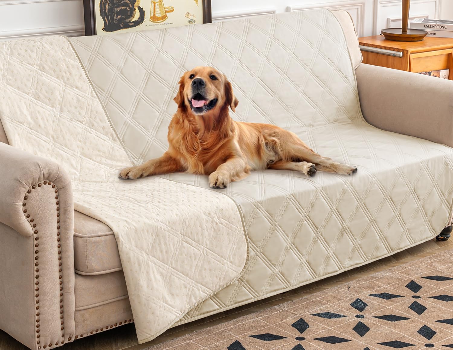 Reversible Quilted Pet Furniture Cover