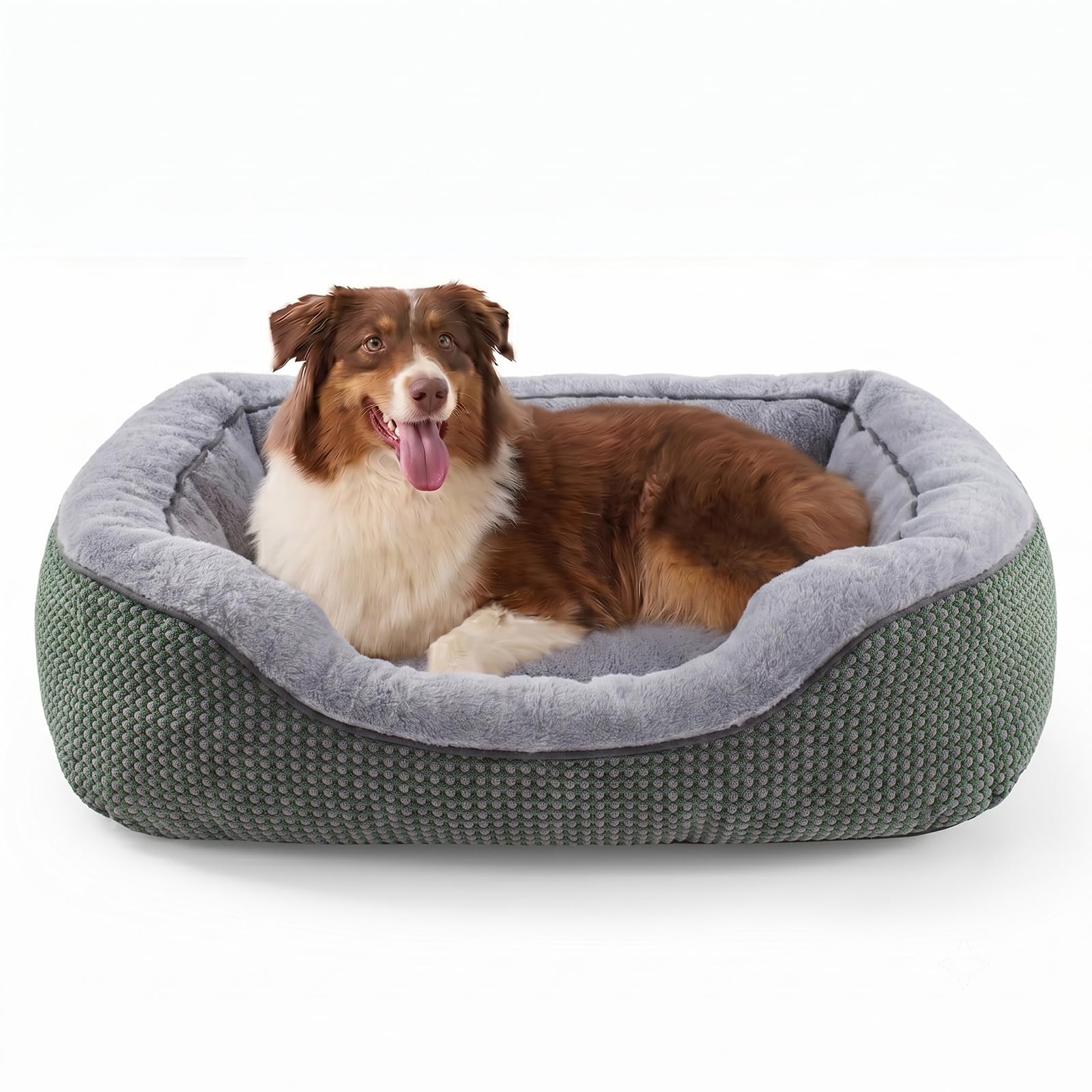 20" Small Dog & Cat Bed – Washable Soft Bolster Pet Bed with Non-Slip Bottom