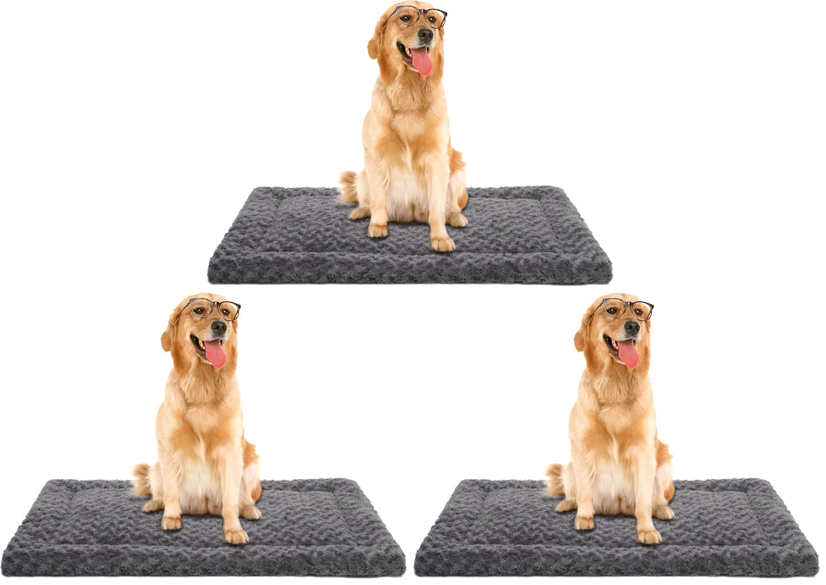 36" x 23" Washable Dog Bed Mat – Soft Plush Crate Pad for Medium Dogs