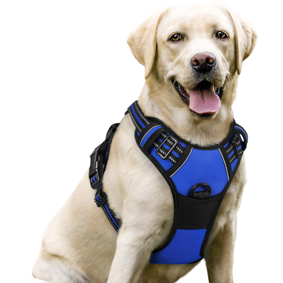 No Pull Dog Harness for Large Dogs – Adjustable Pet Vest with 2 Leash Clips