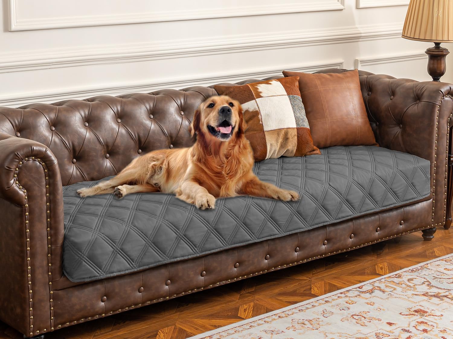 Reversible Quilted Pet Furniture Cover