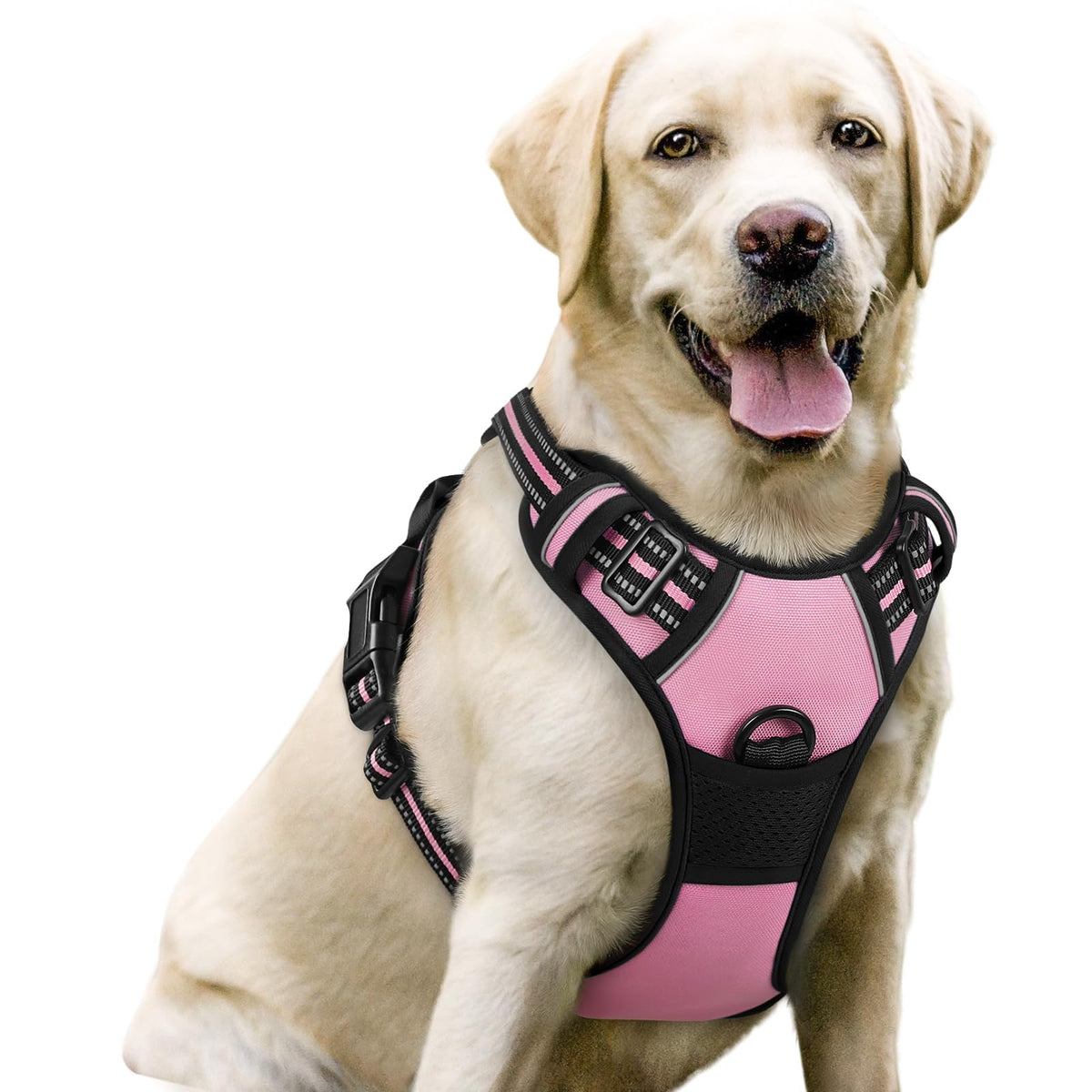 No Pull Dog Harness for Large Dogs – Adjustable Pet Vest with 2 Leash Clips