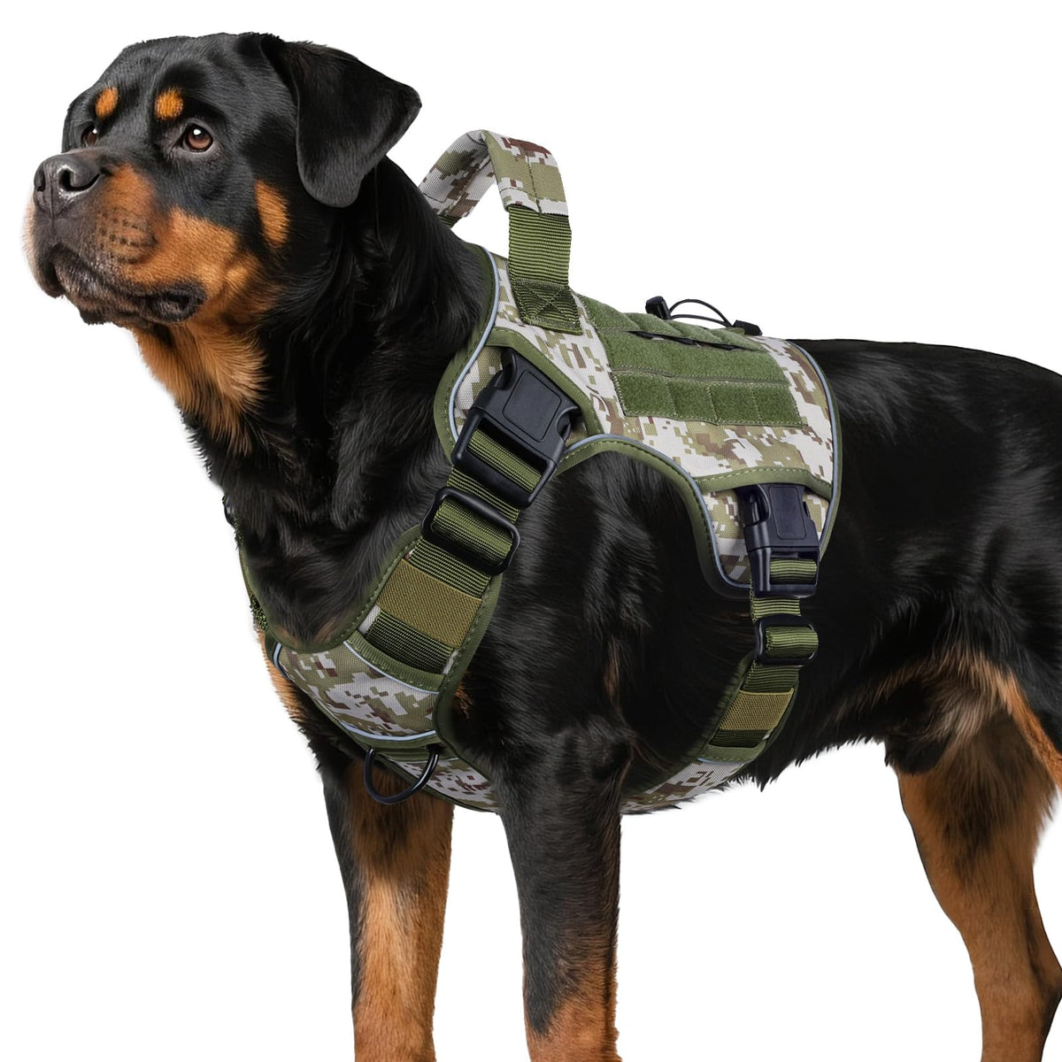 Tactical Dog Harness for Large Dogs – Adjustable No Pull Harness with Handle