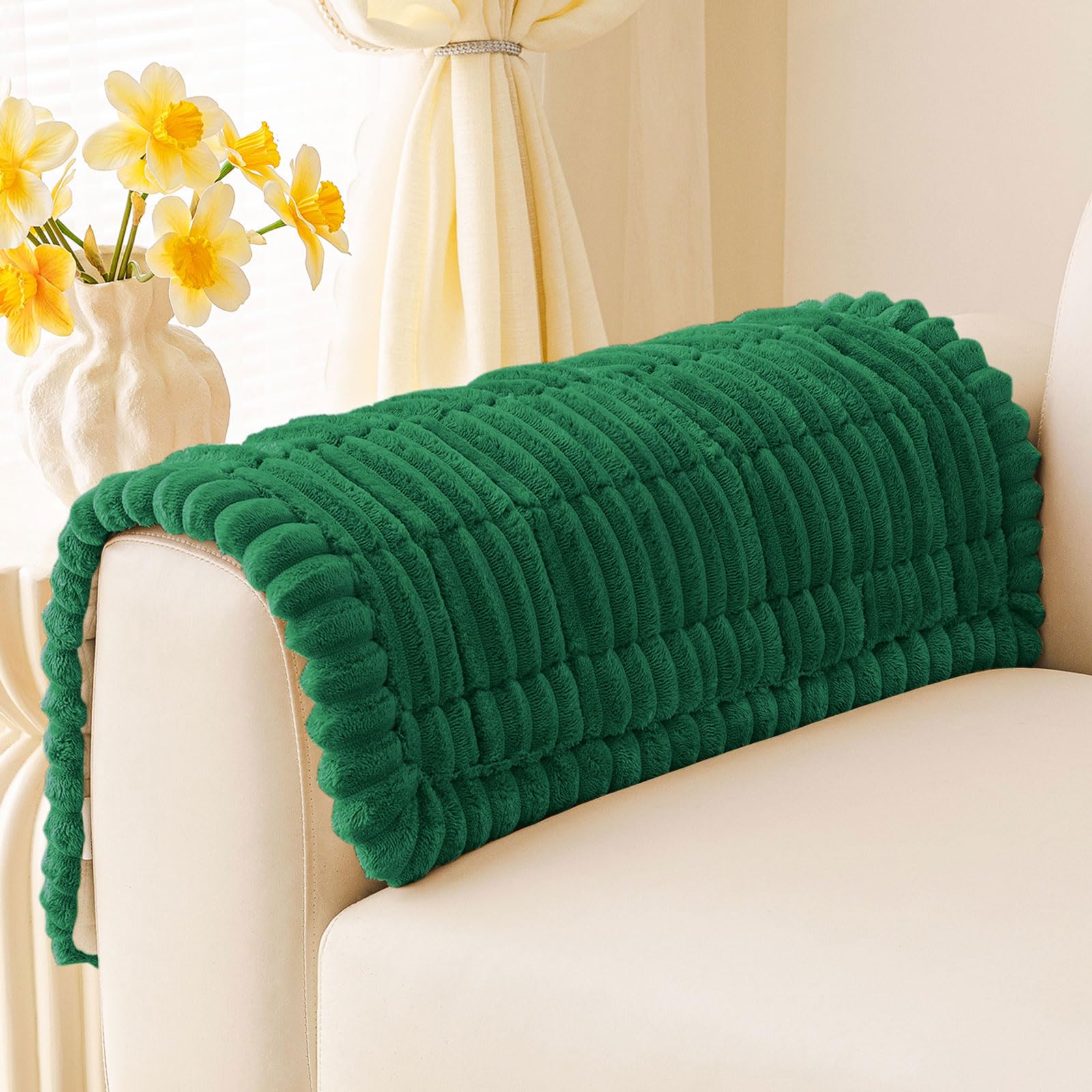 Plush Ribbed Pet Couch Cover