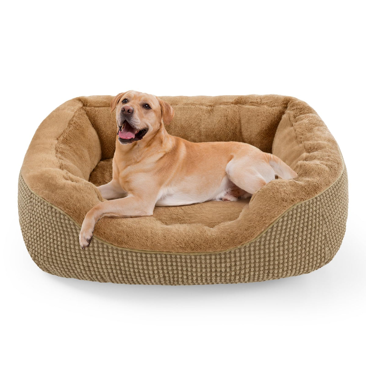 Medium Dog Bed with Raised Sides – 30" x 24" Washable Pet Bed