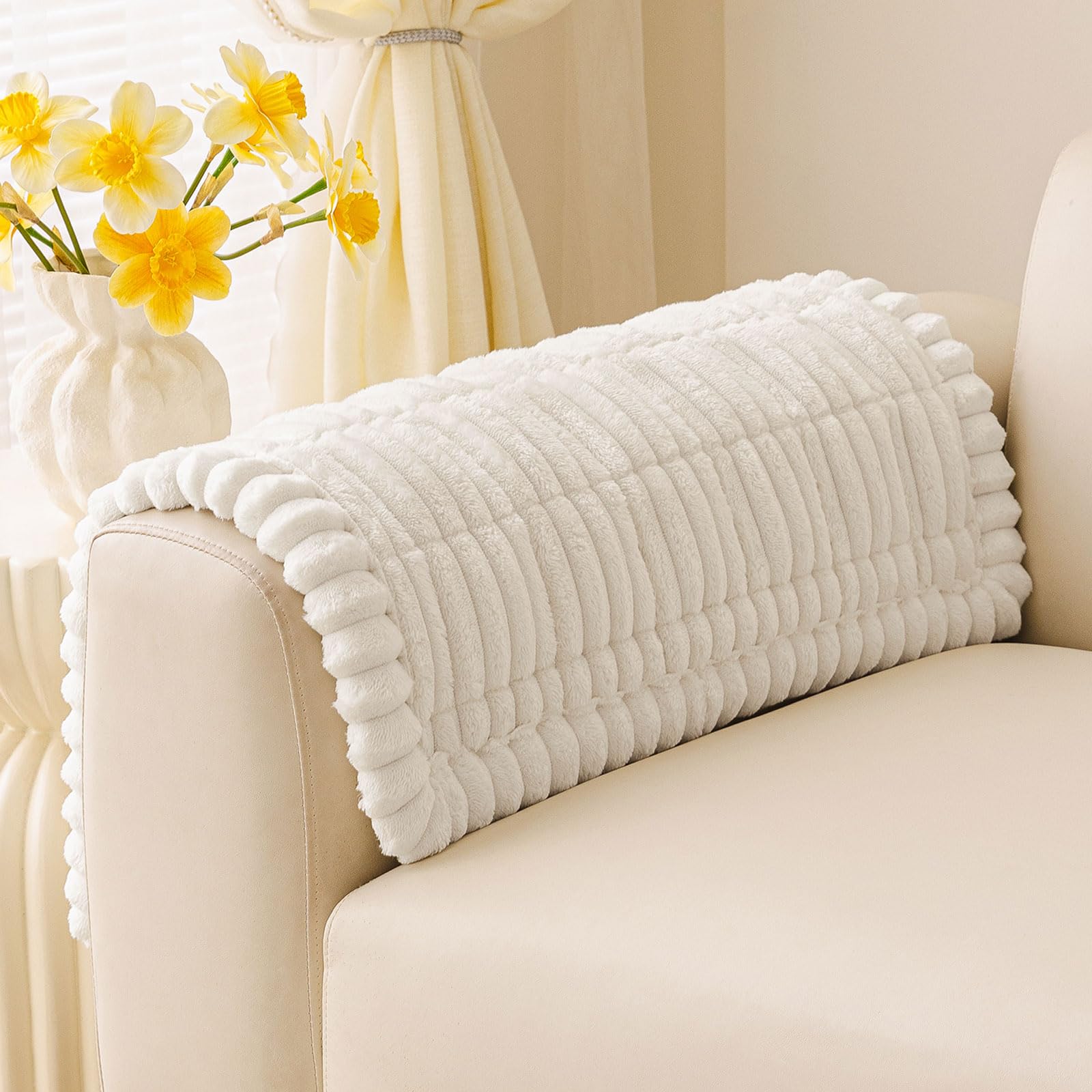 Plush Ribbed Pet Couch Cover