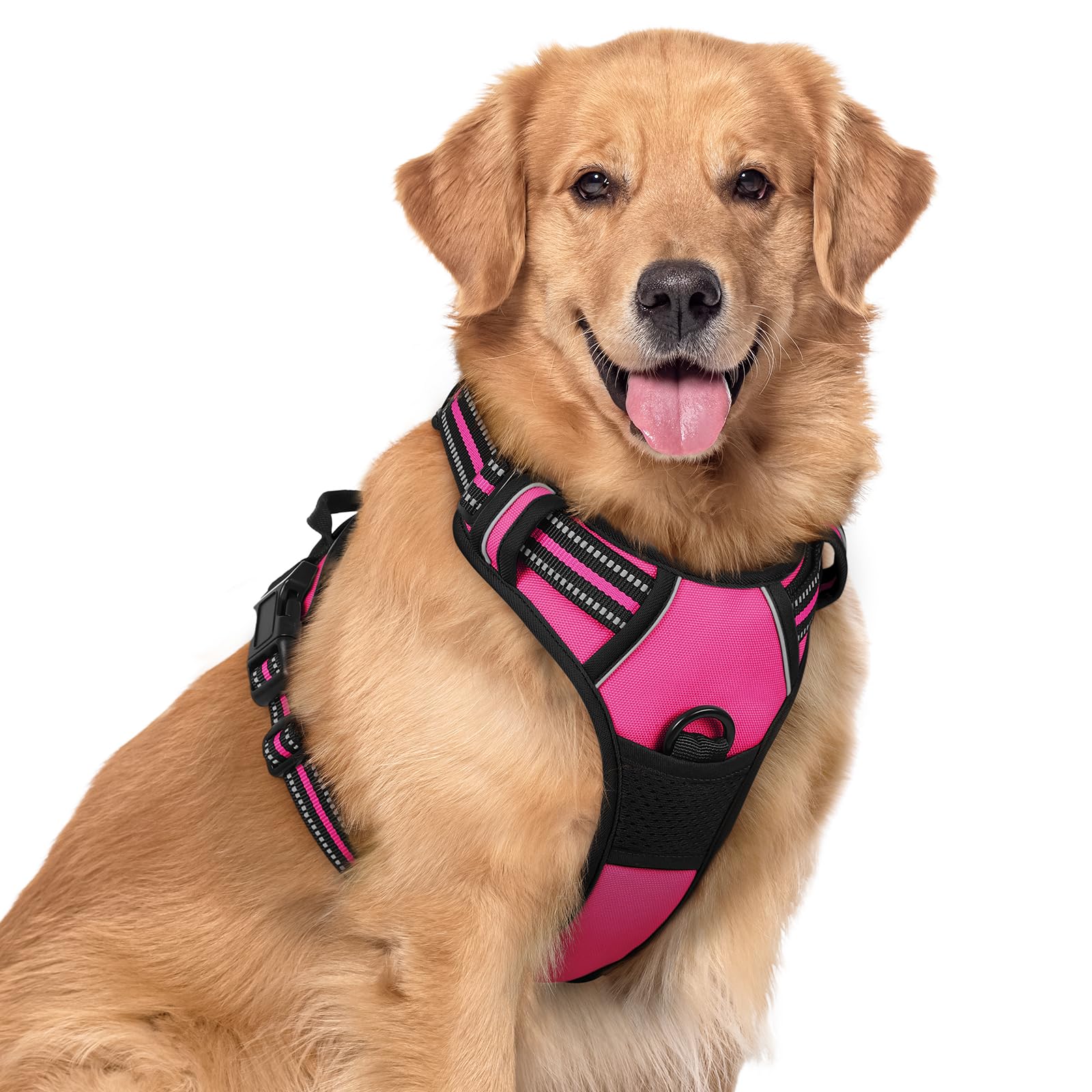 No Pull Dog Harness for Large Dogs – Adjustable Pet Vest with 2 Leash Clips