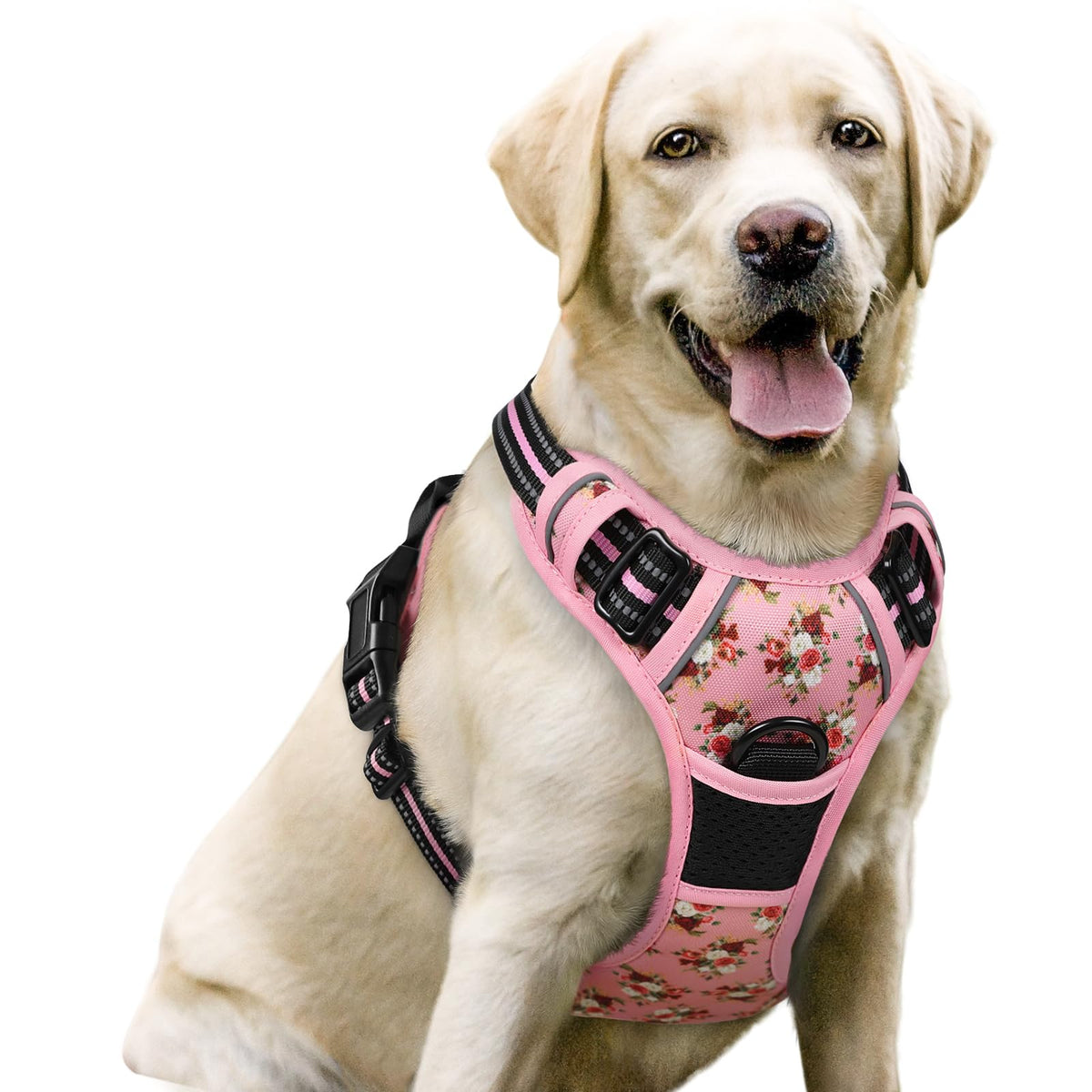 No Pull Dog Harness for Large Dogs – Adjustable Pet Vest with 2 Leash Clips