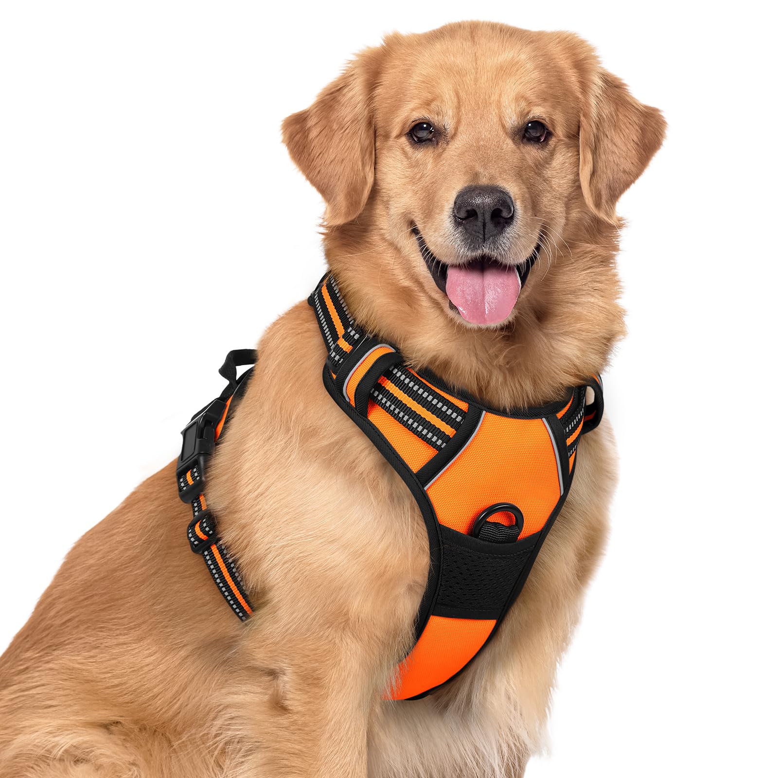 No Pull Dog Harness for Large Dogs – Adjustable Pet Vest with 2 Leash Clips